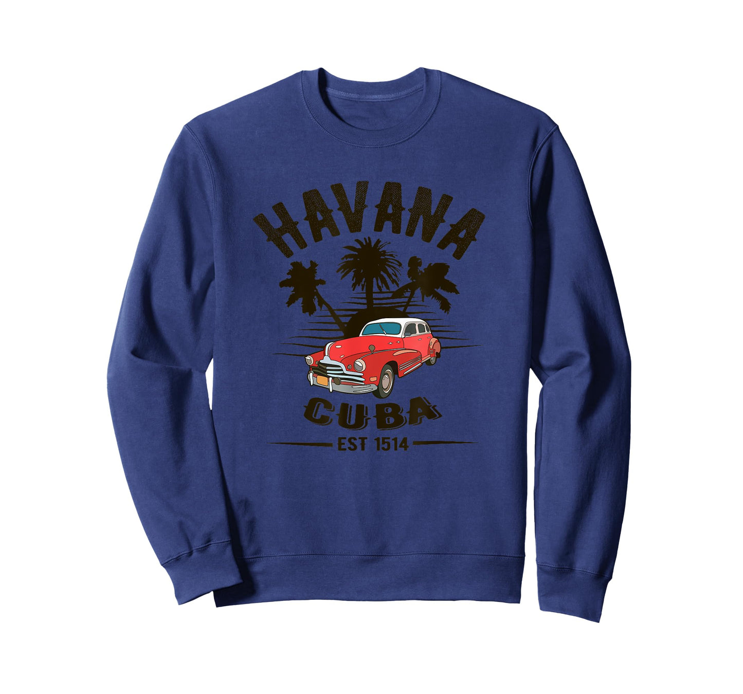 Havana Cuba - Classic Car Tropical Palm Tree Sunset T-Shirt