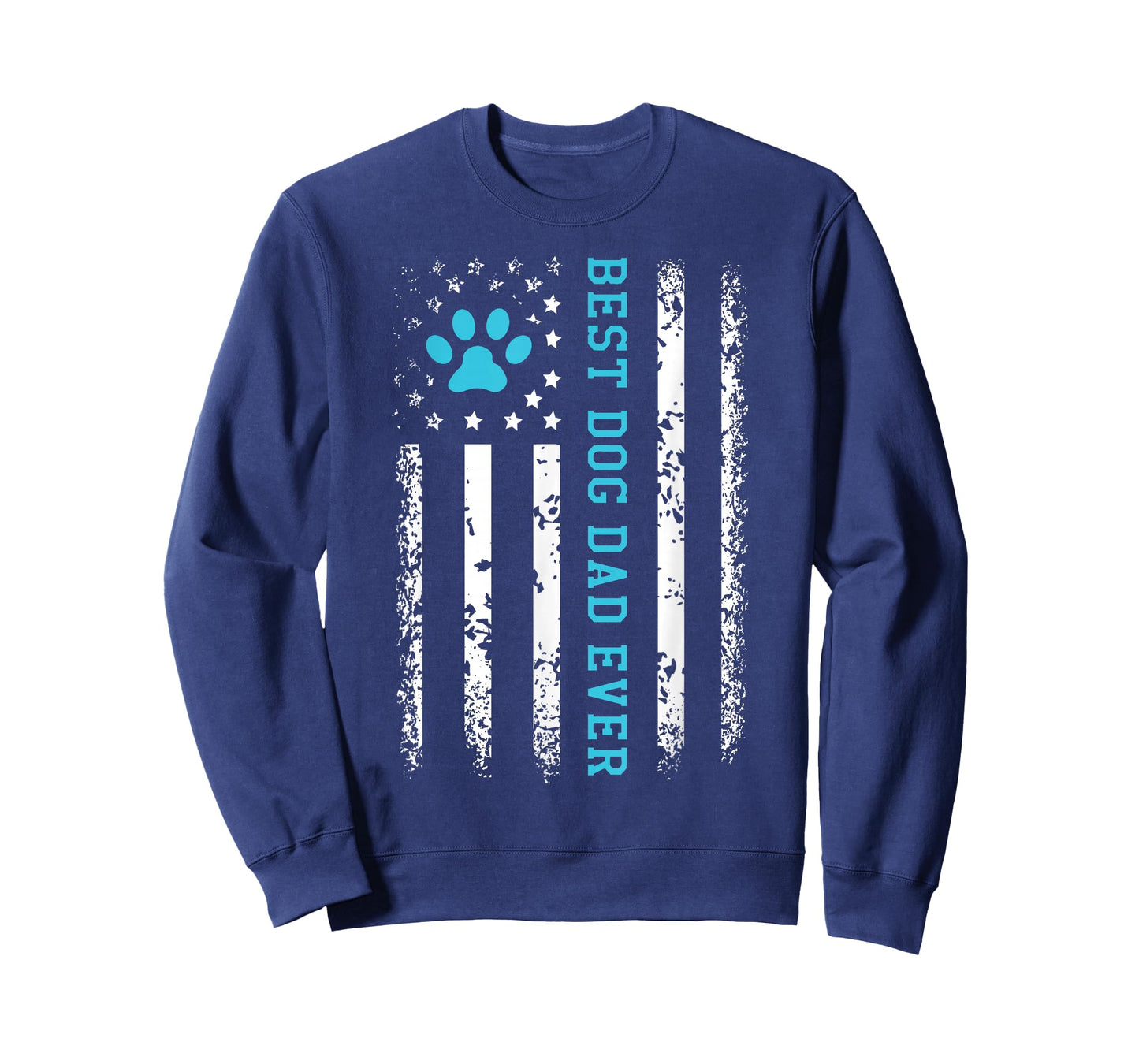 USA Flag Best Dog Dad Ever American Puppy Lover Paw T-Shirt