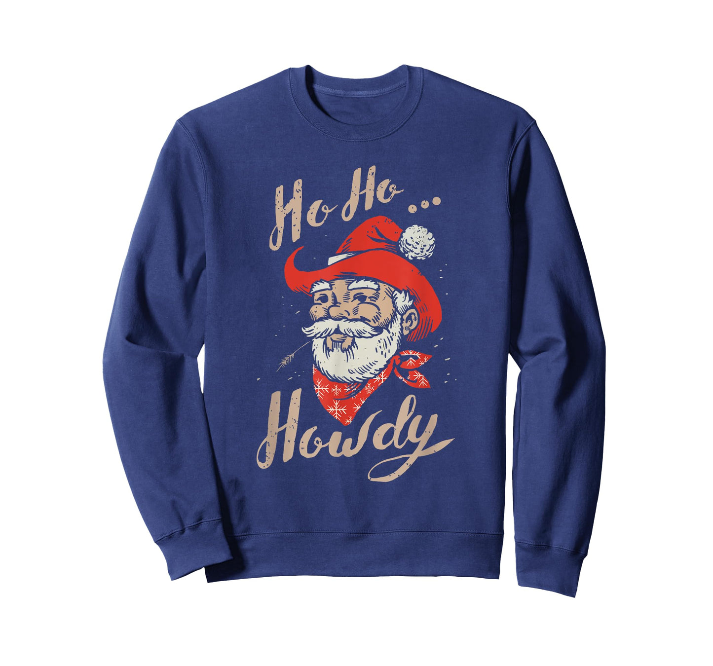 Ho Ho Howdy Ugly Christmas Sweater Style Cowboy Santa T-Shirt