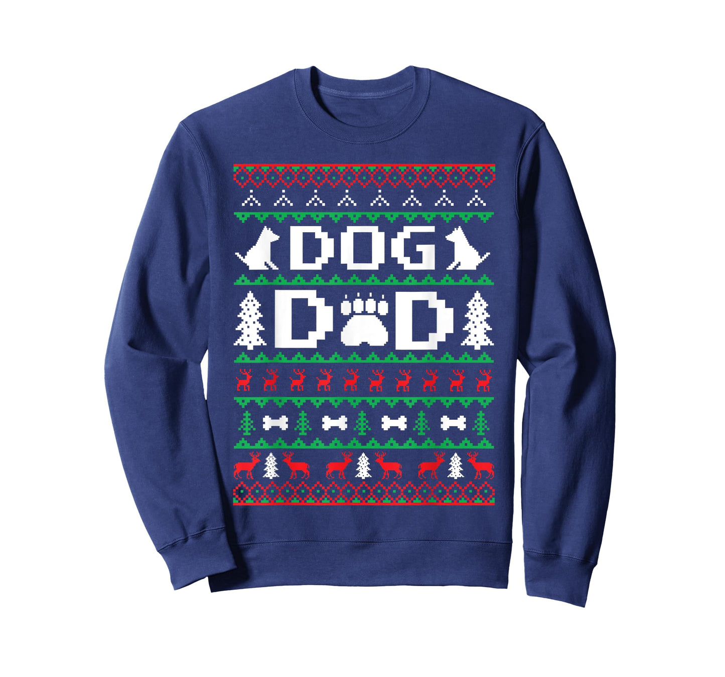 Christmas Dog Dad Shirt for Men Ugly T-Shirt