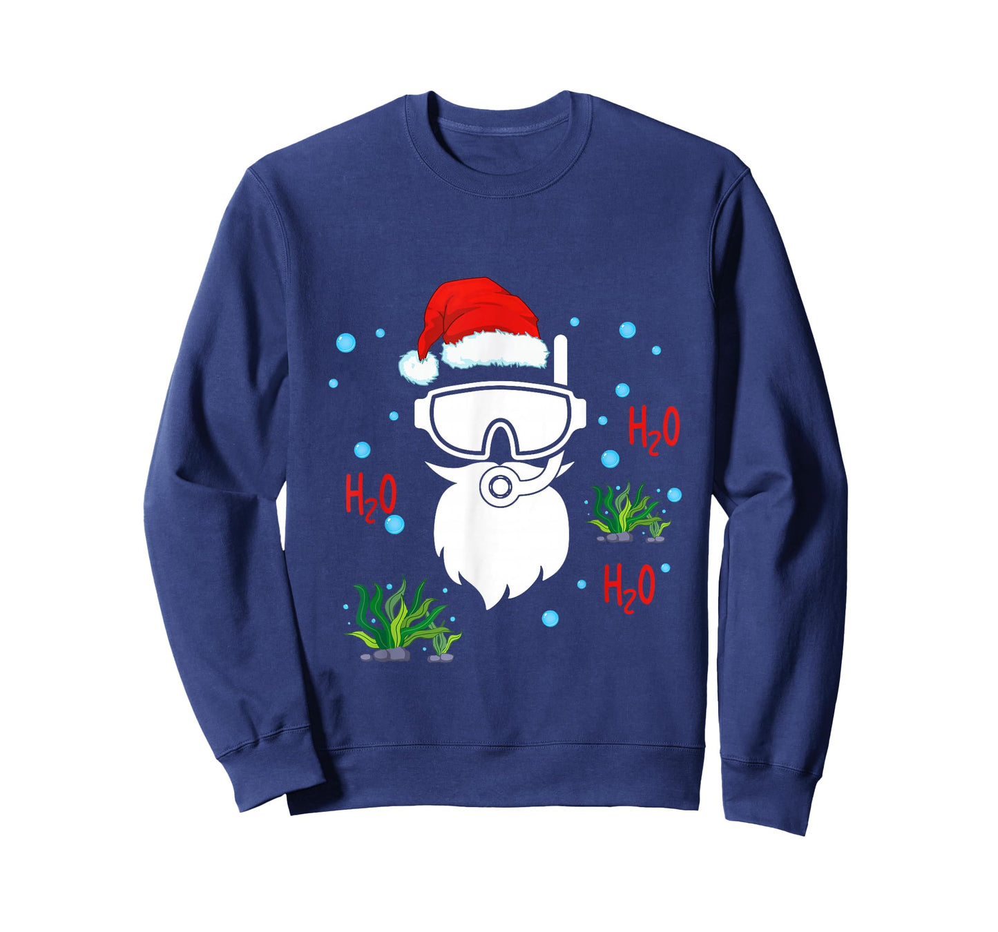 Christmas Diving Santa Face Funny Scuba Diver Dving Lover T-Shirt