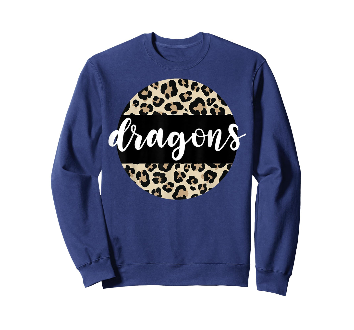 Leopard Print Dragons Team Mascot School Spirit Game Night T-Shirt
