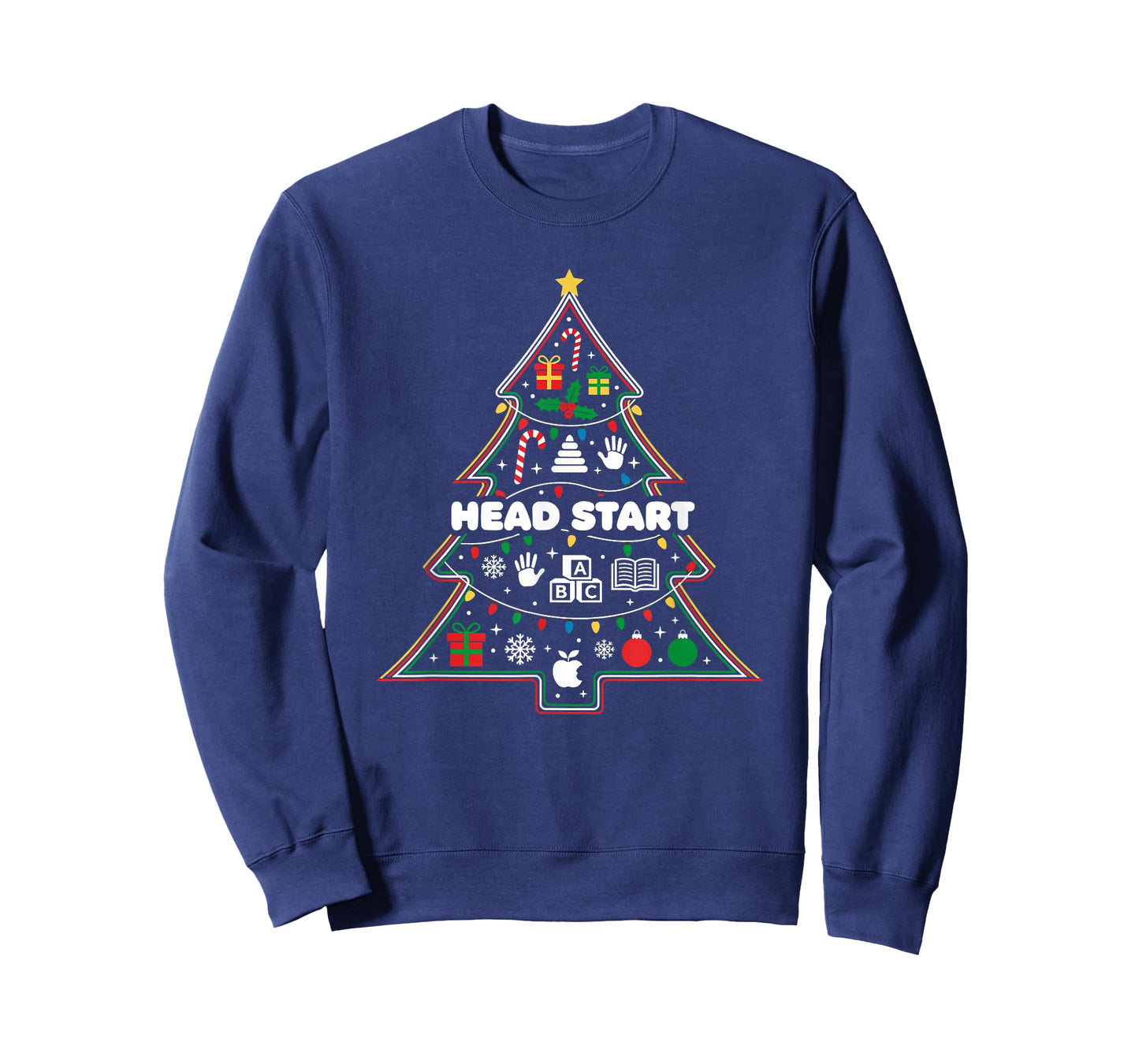 Funny Head Start Christmas Tree Lights Womens Mens Kids T-Shirt