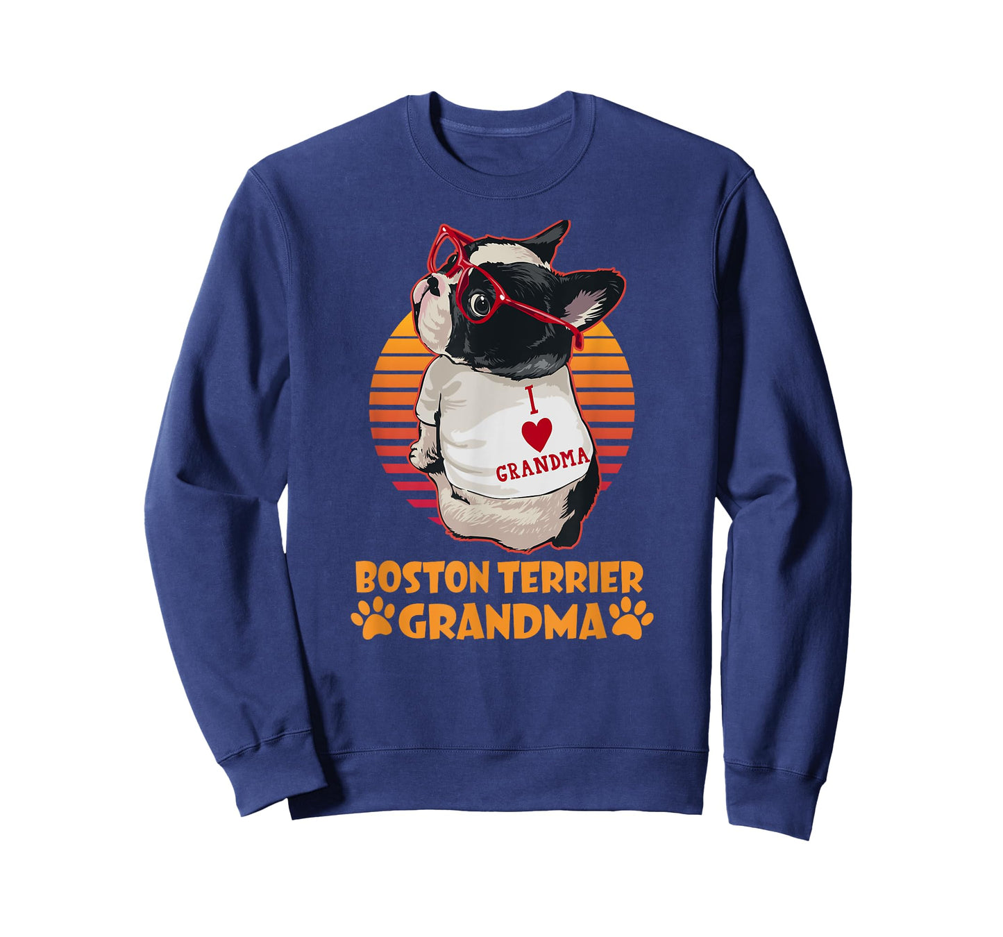 Vintage Boston Terrier Grandma Wear Sunglasses Dog Lover Men Women Girls Kids T-Shirt
