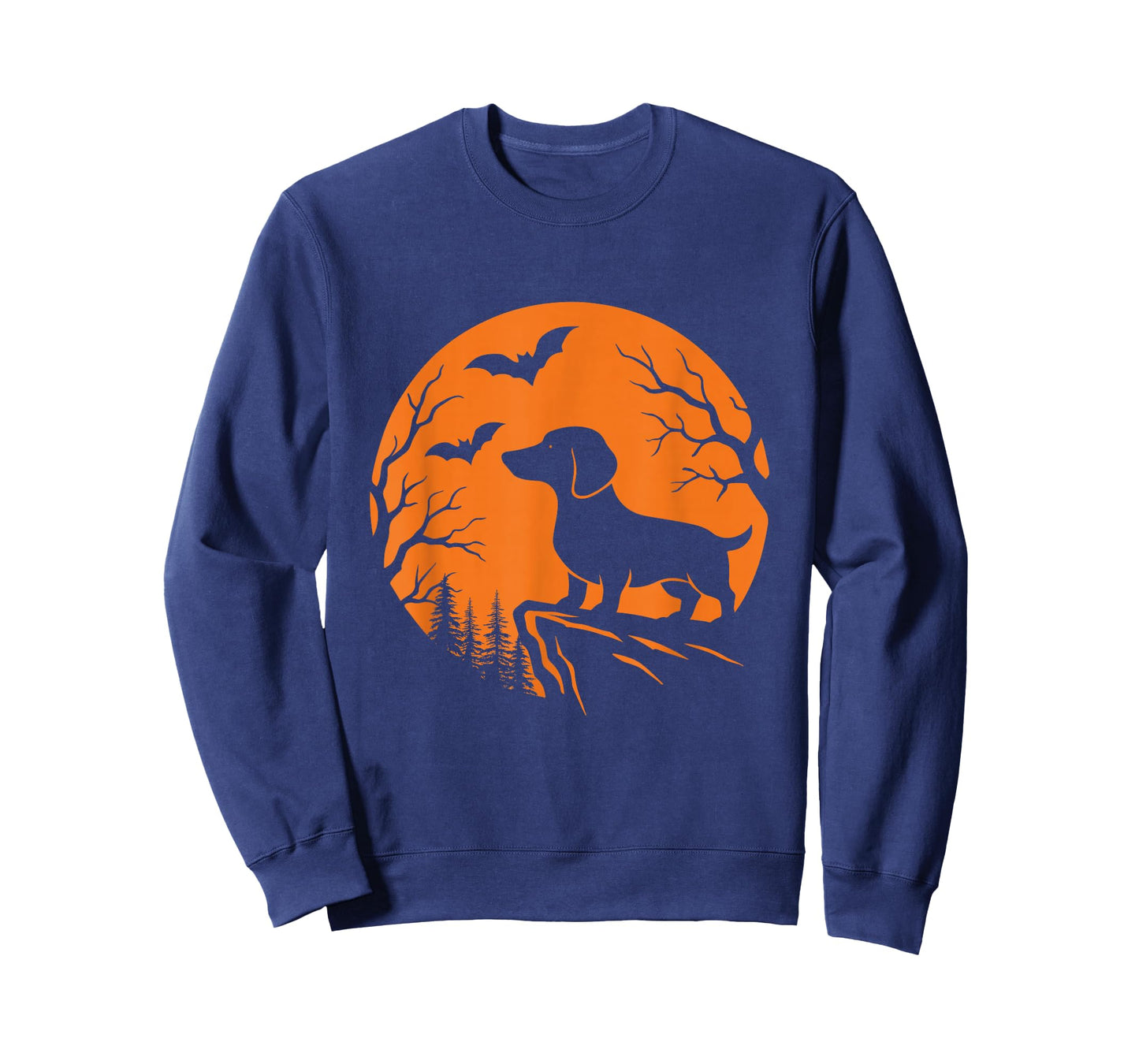 Weiner Dog Moon - Spooky Halloween Dachshund Sausage Dog T-Shirt