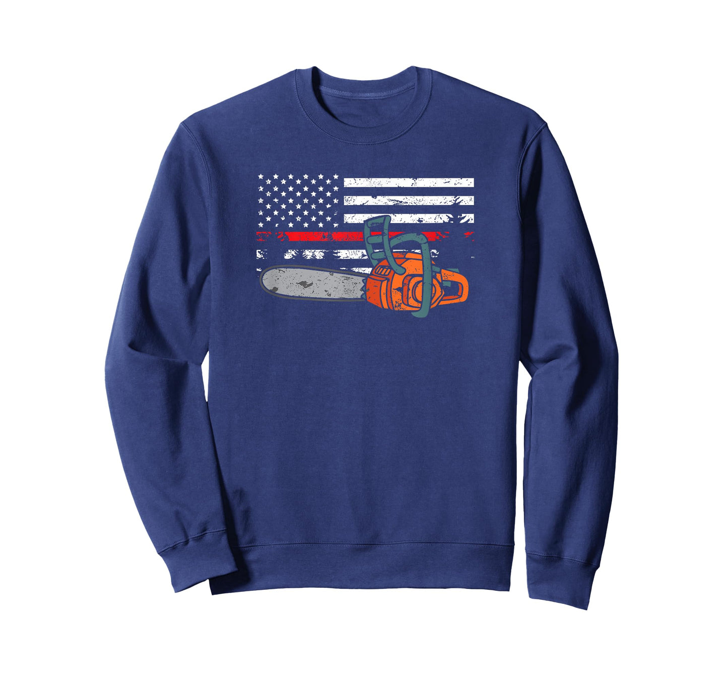 Wildland Firefighter Chainsaw Red Line American Flag T-Shirt for Women Men