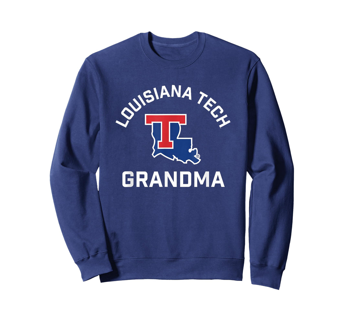 Campus Lab Louisiana Tech Bulldogs Arched Grandma T-Shirt - Blue, X-Small - Short Sleeve - Crew Neck - Classic Fit - Officially Licensed - Louisiana Tech University Fans, Students, and Alumni