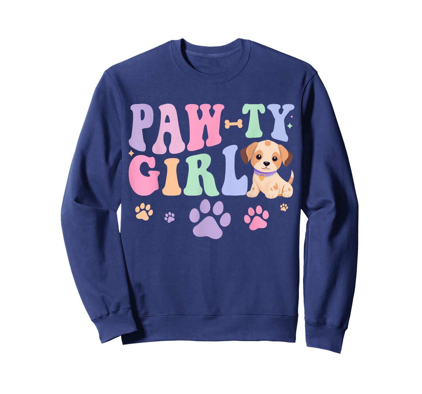 Let's Pawty Girl Birthday Dog Puppy Party Girl Kids Birthday T-Shirt