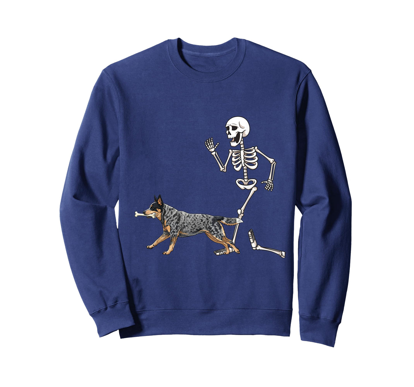 Funny Halloween Australian Cattle Dog and Skeleton T-Shirt