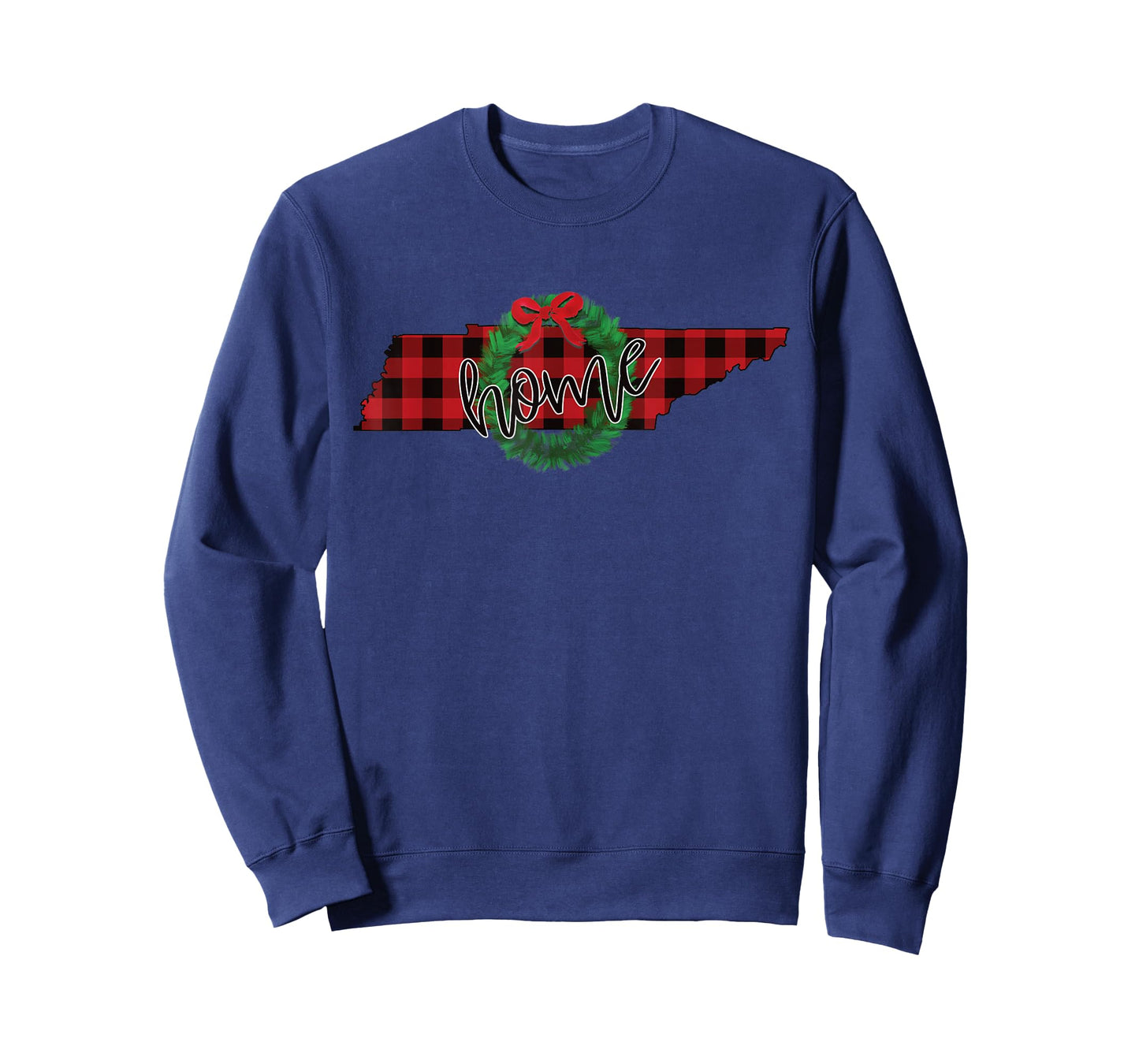 Tennessee Buffalo Plaid Christmas Home Wreath Retro T-Shirt