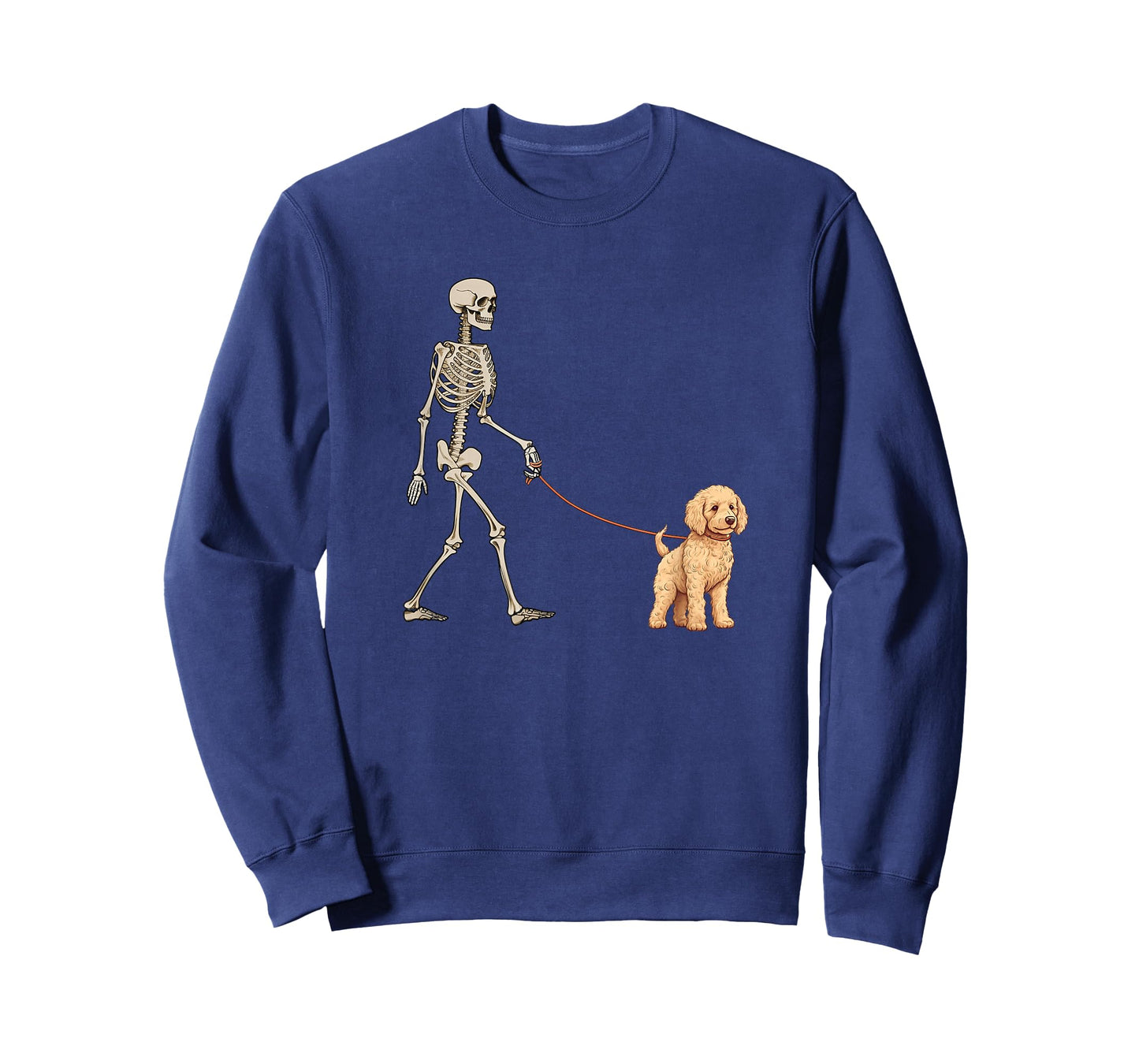 Funny Goldendoodle Skeleton Dog Walking Halloween Dog T-Shirt