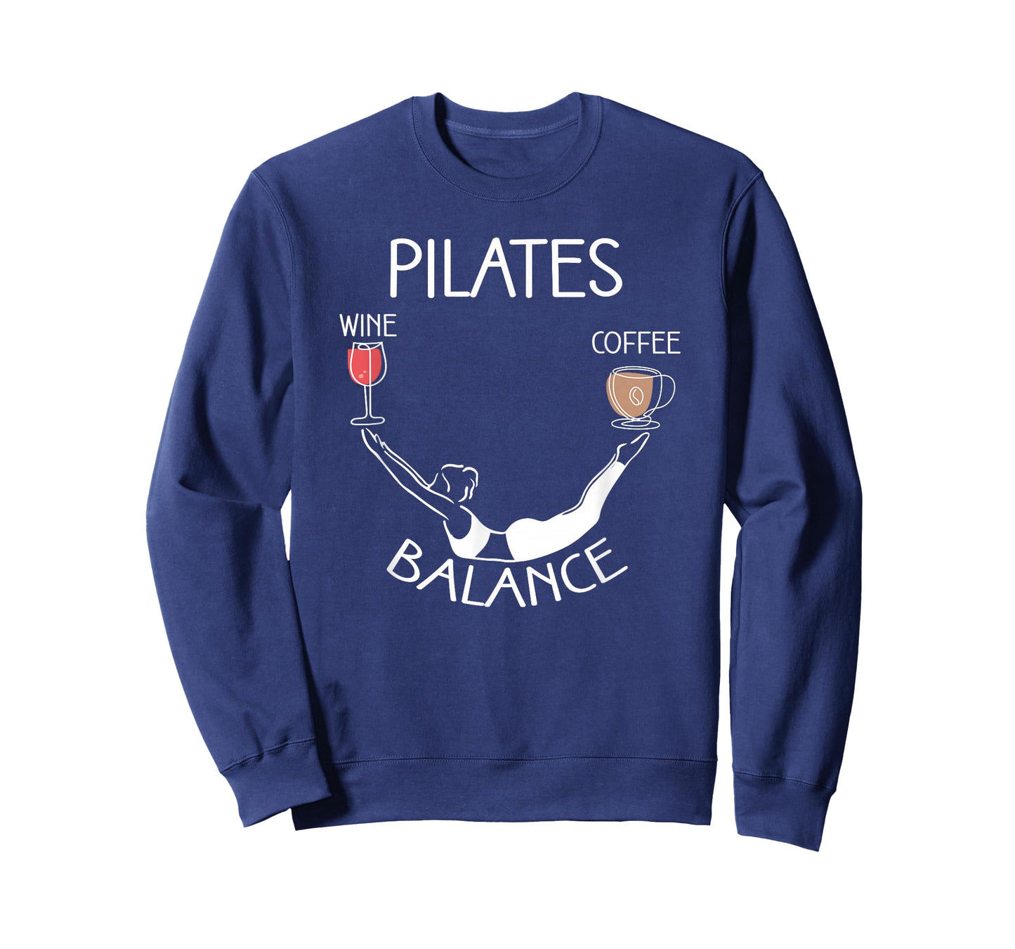 Pilates Balance Wine and Coffee Lovers Unique Pose T-Shirt