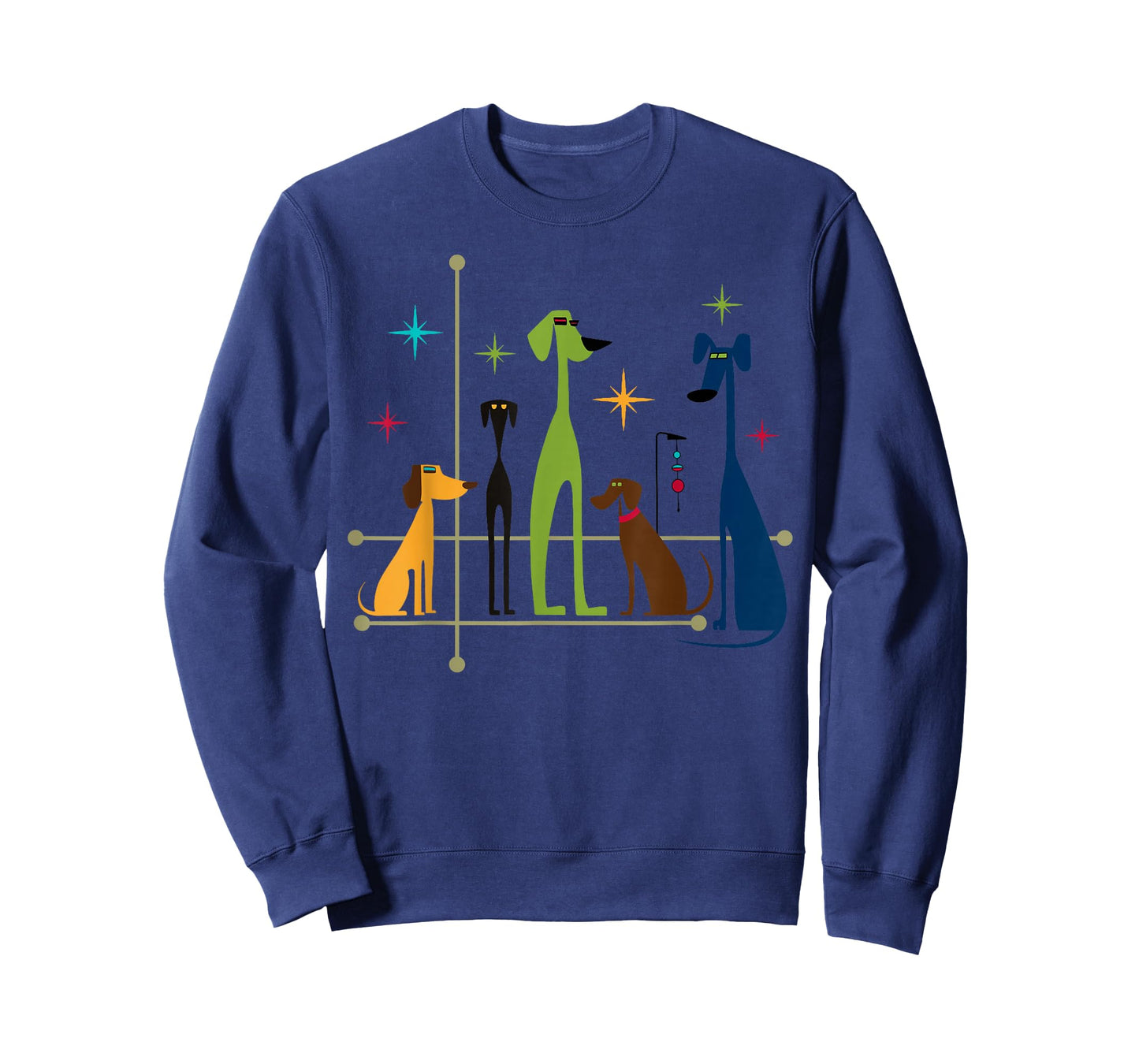 Retro Mid-Century Modern Dogs 50s 60s Style T-Shirt