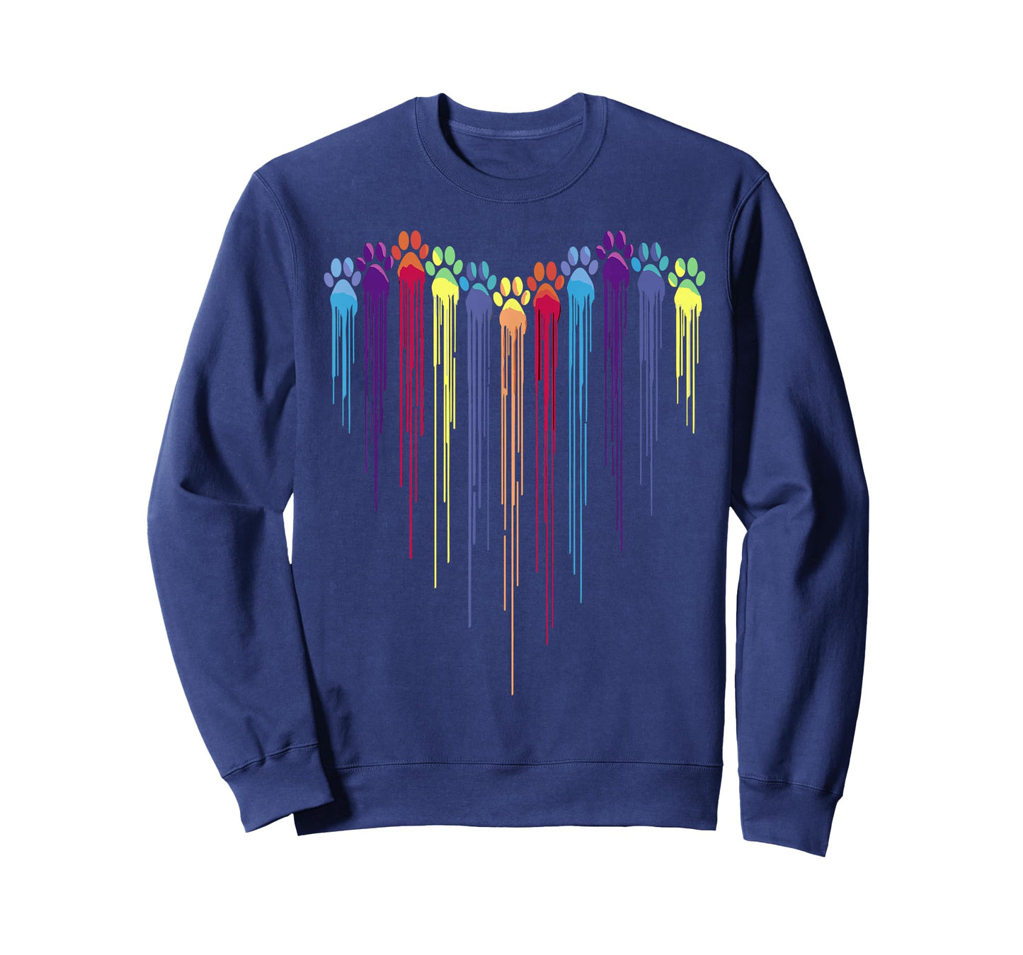 Dog Paws Heart Watercolors Painting Heart Dogs Paw Rainbow T-Shirt