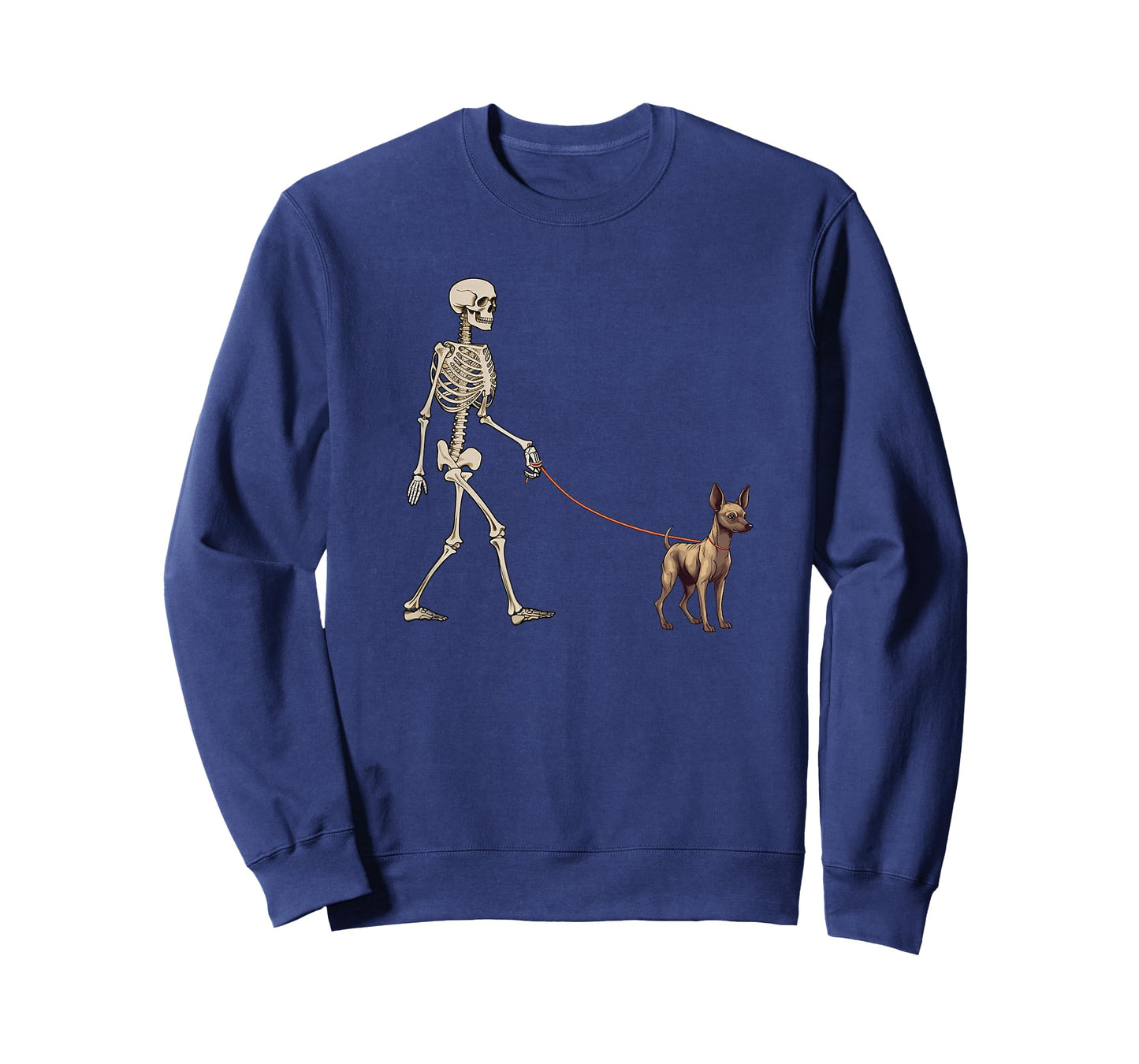 Funny Xoloitzcuintli Xolo Skeleton Dog Walking Halloween Dog T-Shirt