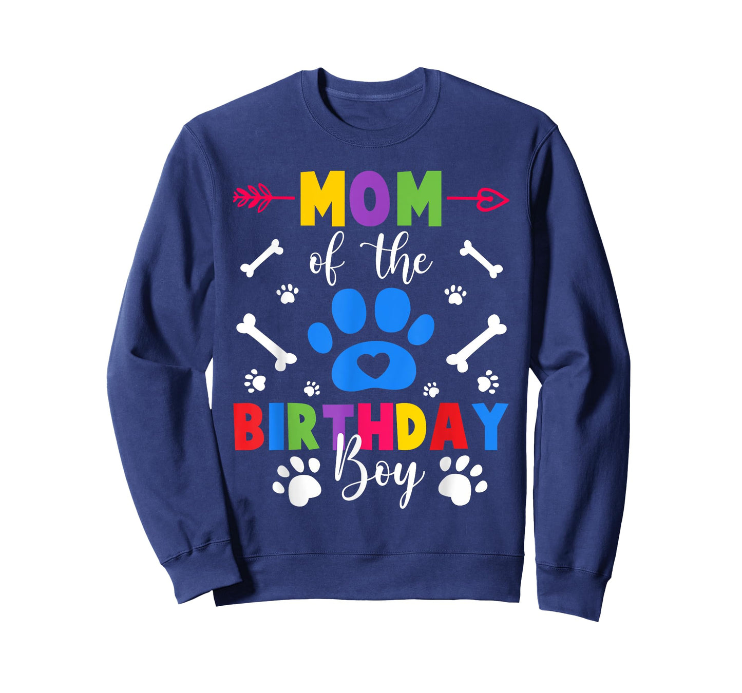 Mom And Dad Mom Of The Birthday Boy Dog Paw Family Matching T-Shirt