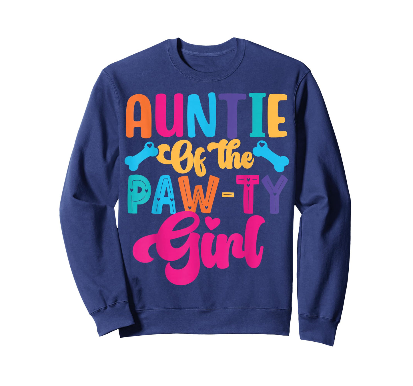 Auntie of The Birthday Girl Dog Paw Family Matching Party T-Shirt