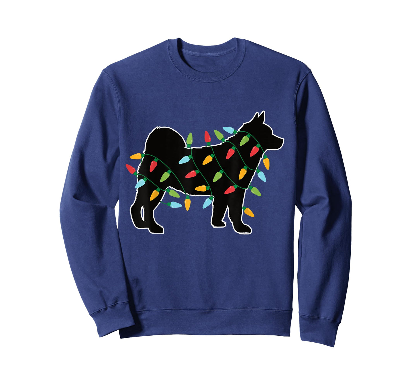 Akita Christmas Lights Christmas Gift for Dog Lover Akita T-Shirt