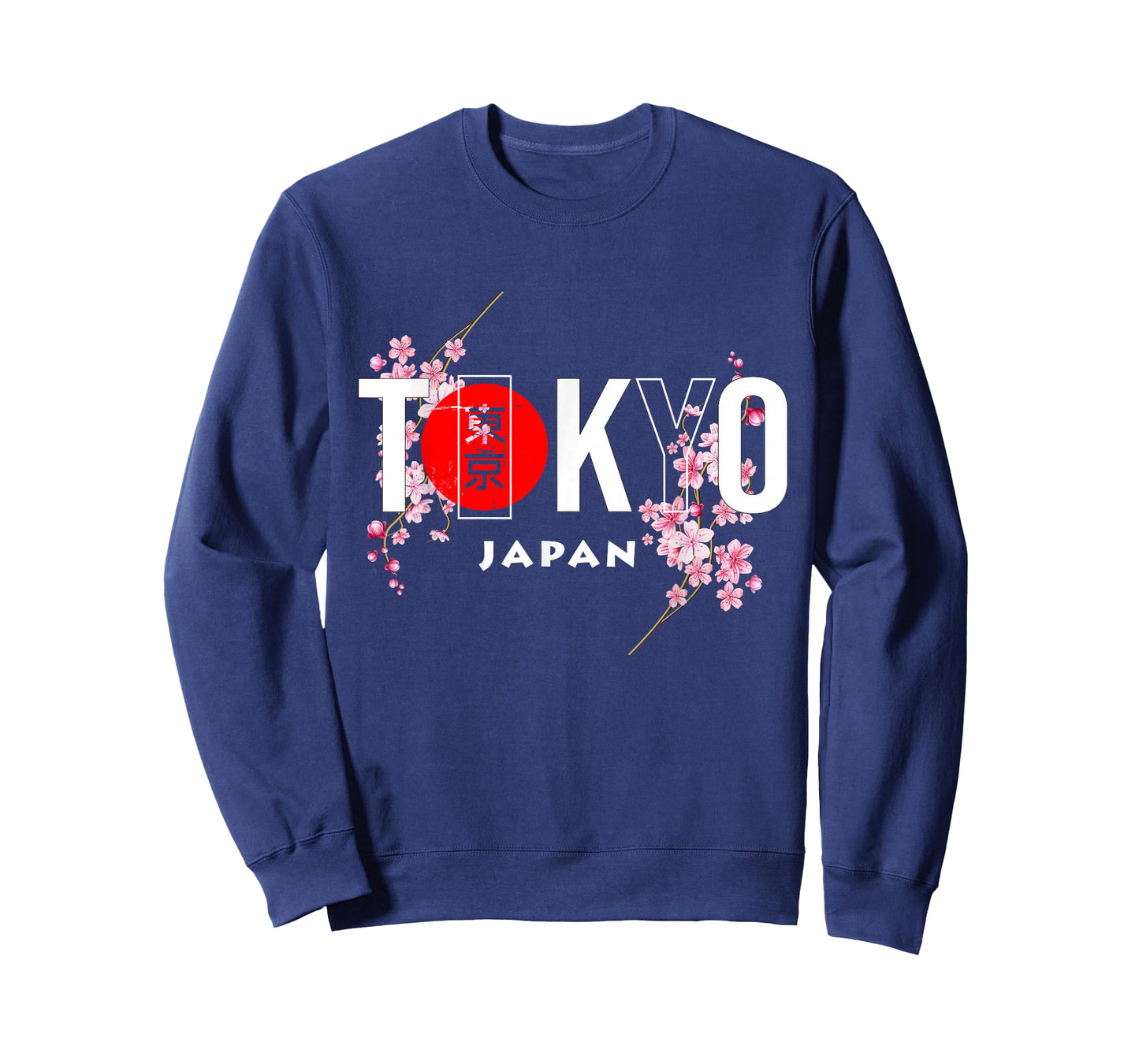 Tokyo & Japan Text with Calligraphy Insert + Sakura Flowers T-Shirt