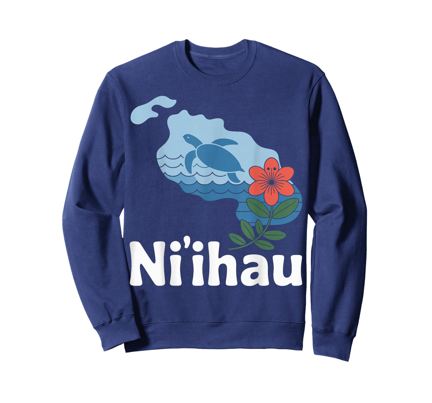 Niihau Hawaii Sea Turtle Island Flower Souvenir T-Shirt
