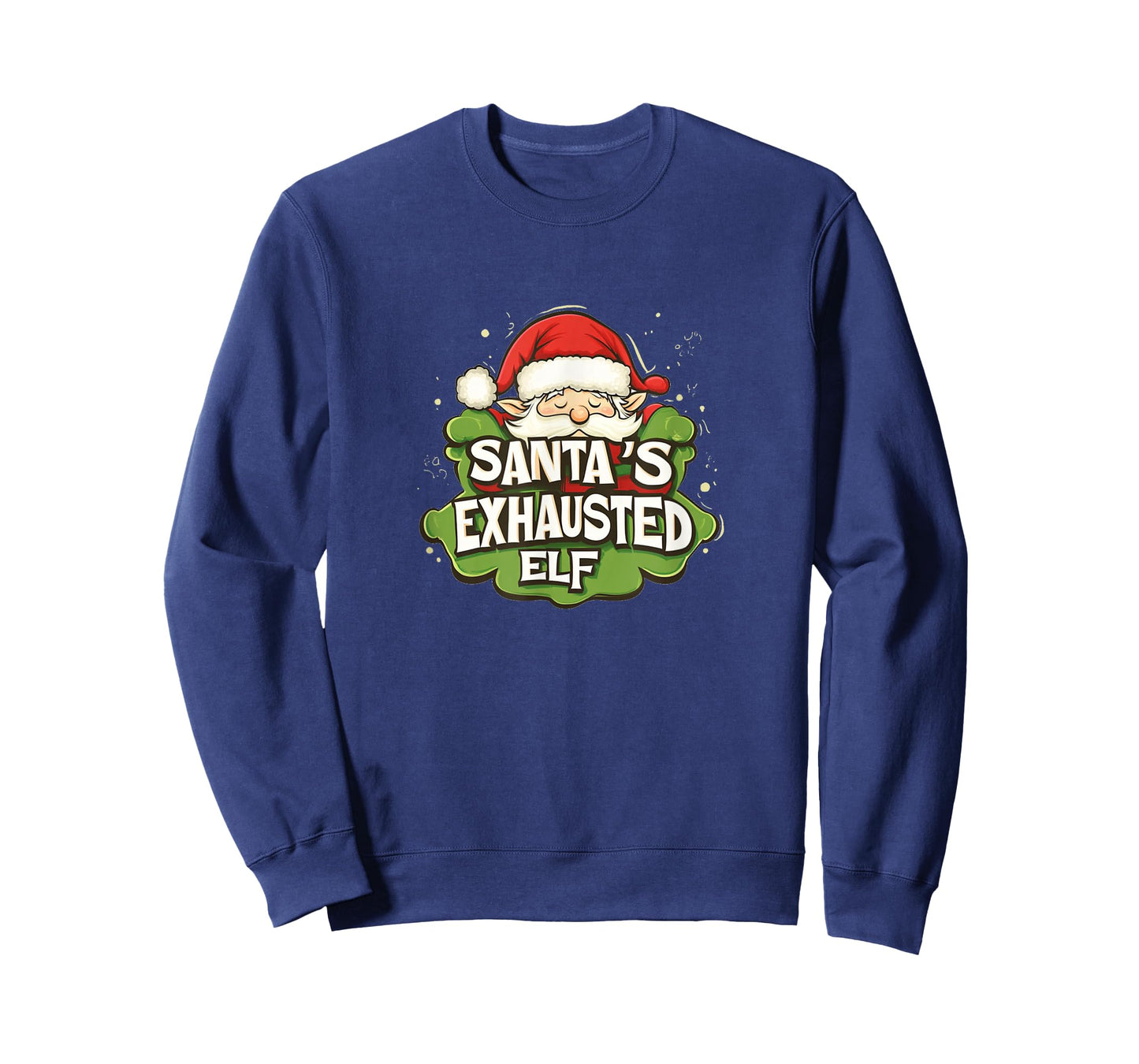 Funny Santa's Exhausted Elf Emblem T-Shirt