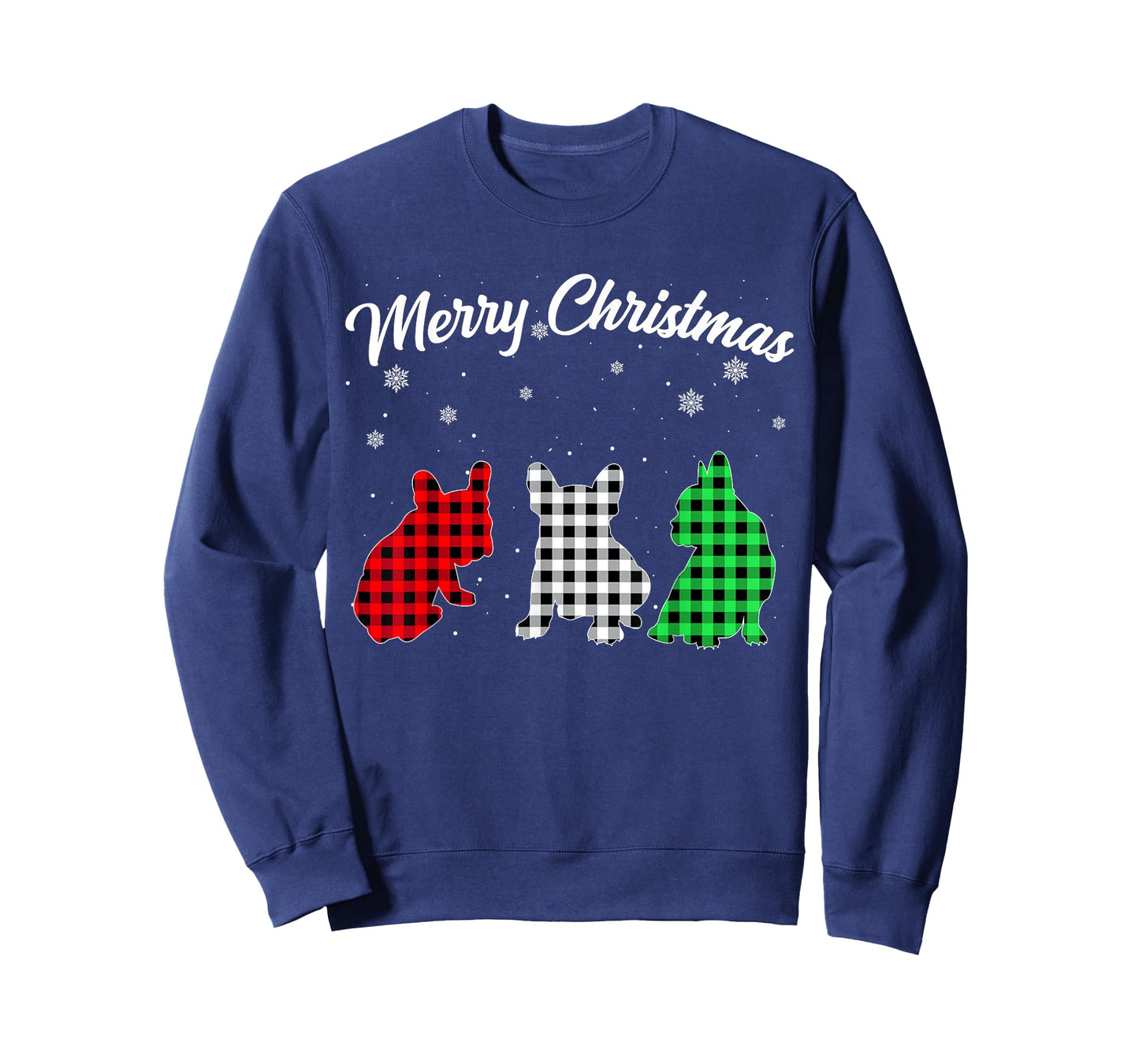 French Bulldog Dog Christmas Plaid Pajama Frenchie Gifts T-Shirt for Men Women Kids