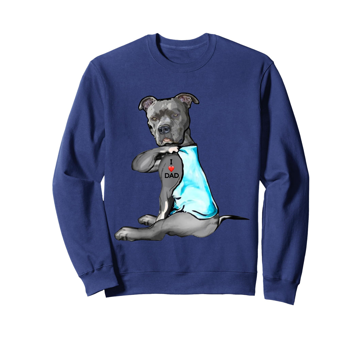 Funny Women Gifts Dog Pitbull I Love Dad Tattoo Gift T-Shirt