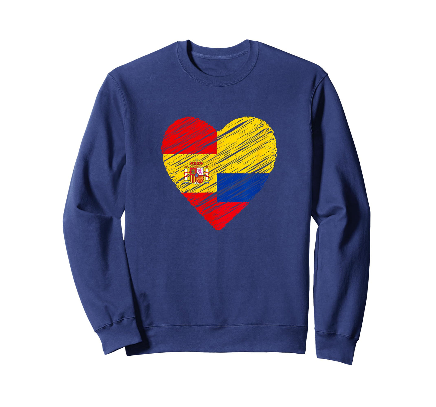 Colombia Spain Heart Spanish Flag Colombian Flag Love Heart T-Shirt
