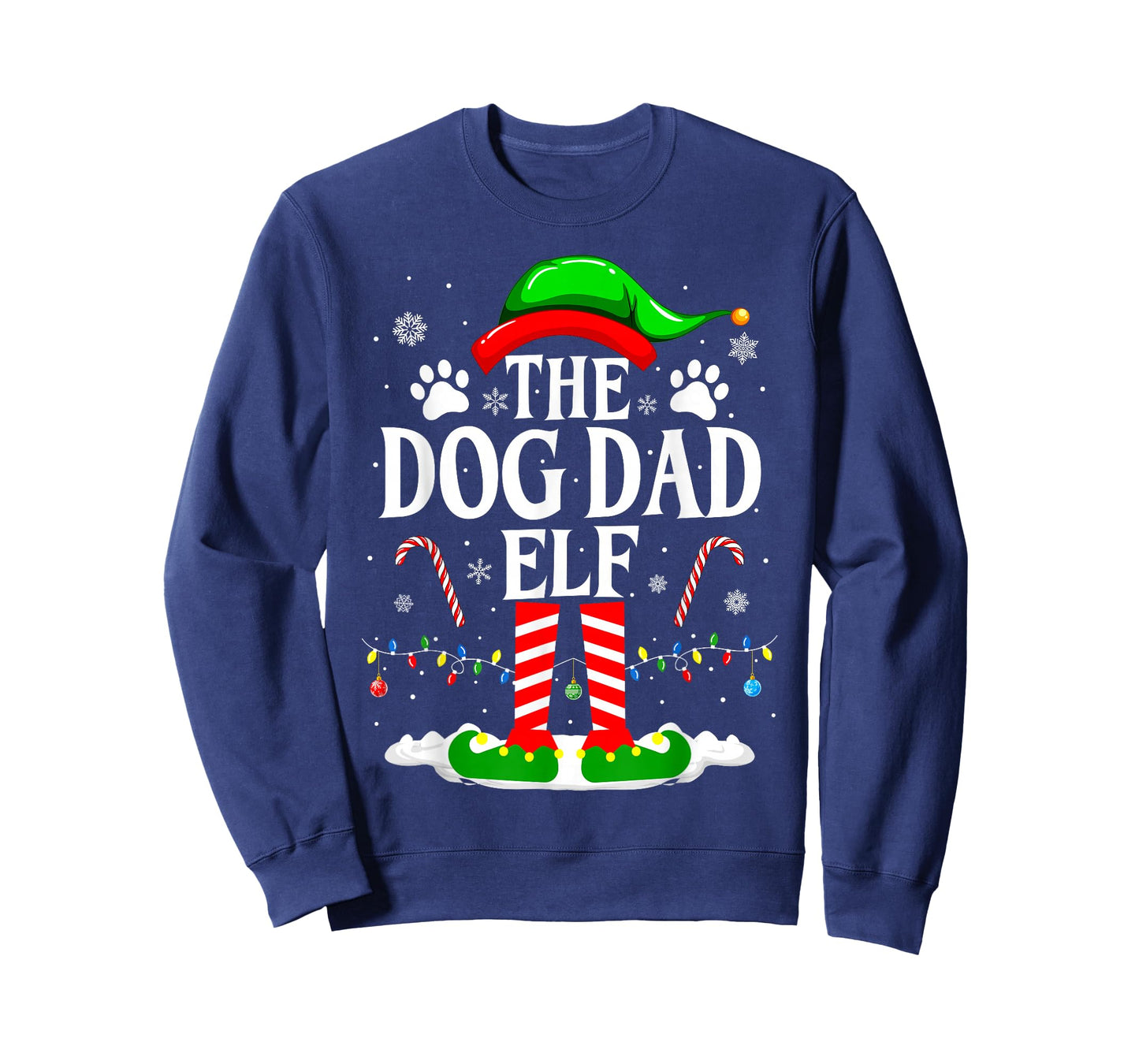The Dog Dad Elf Xmas Funny Dogs lover Christmas Dog Dad T-Shirt