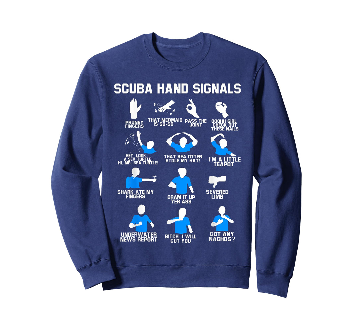 Distressed Scuba Diving Speerfischen Freitauchen Diving Hand Sign Diver T-Shirt