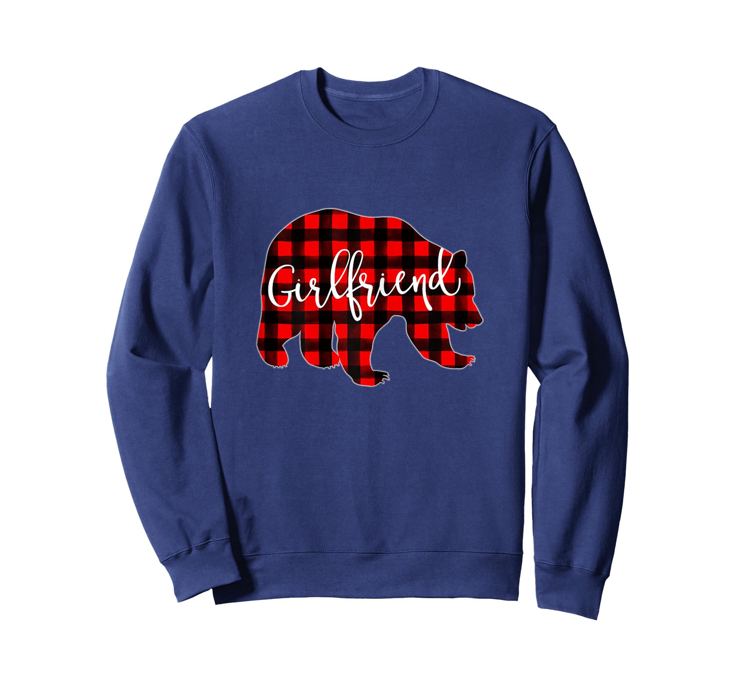 Red Plaid Girlfriend Bear Matching Family Christmas Buffalo T-Shirt