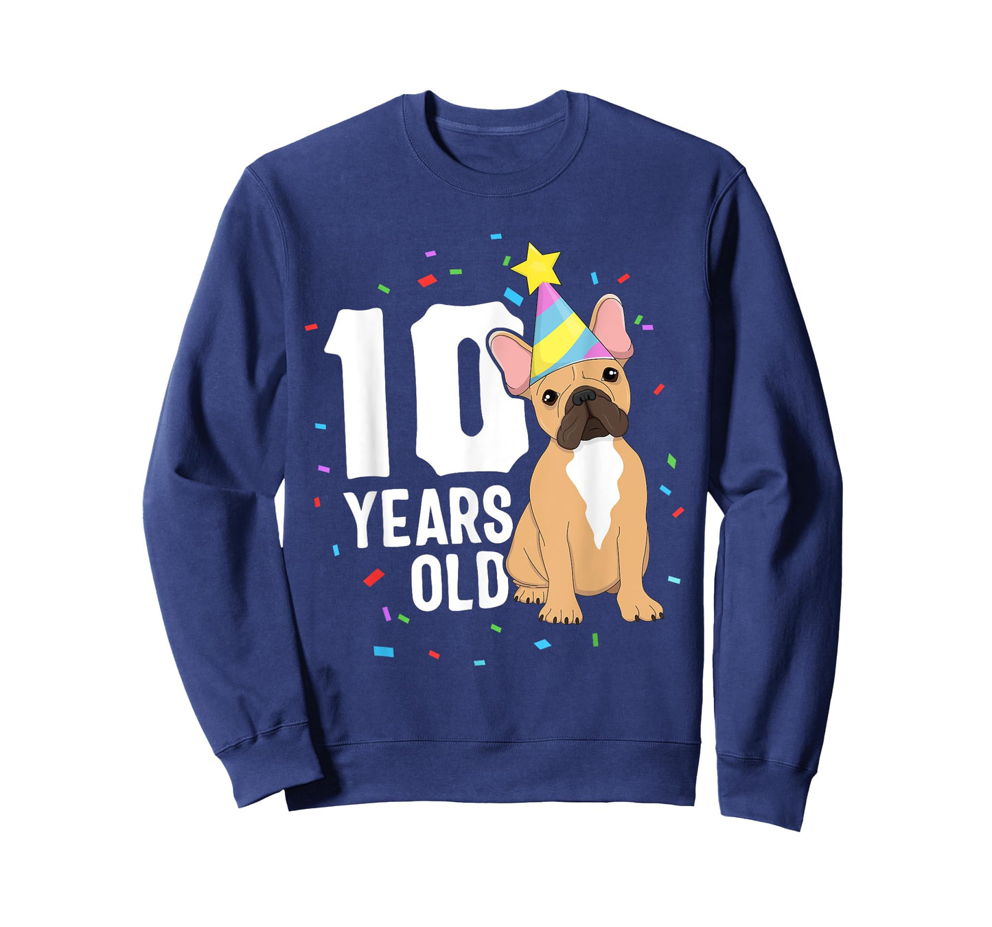 10 Years Old Birthday Outfit French Bulldog Dog Party 10th T-Shirt for Men Women Girls Kids