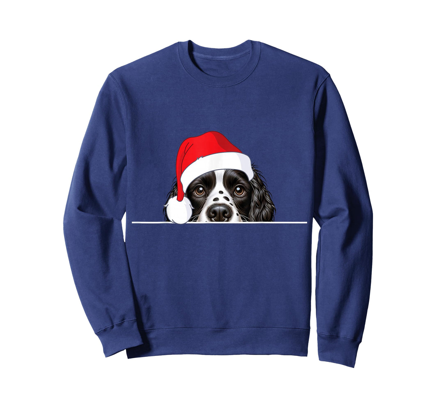 English Springer Spaniel Dog Lover Funny Santa Hat Christmas T-Shirt