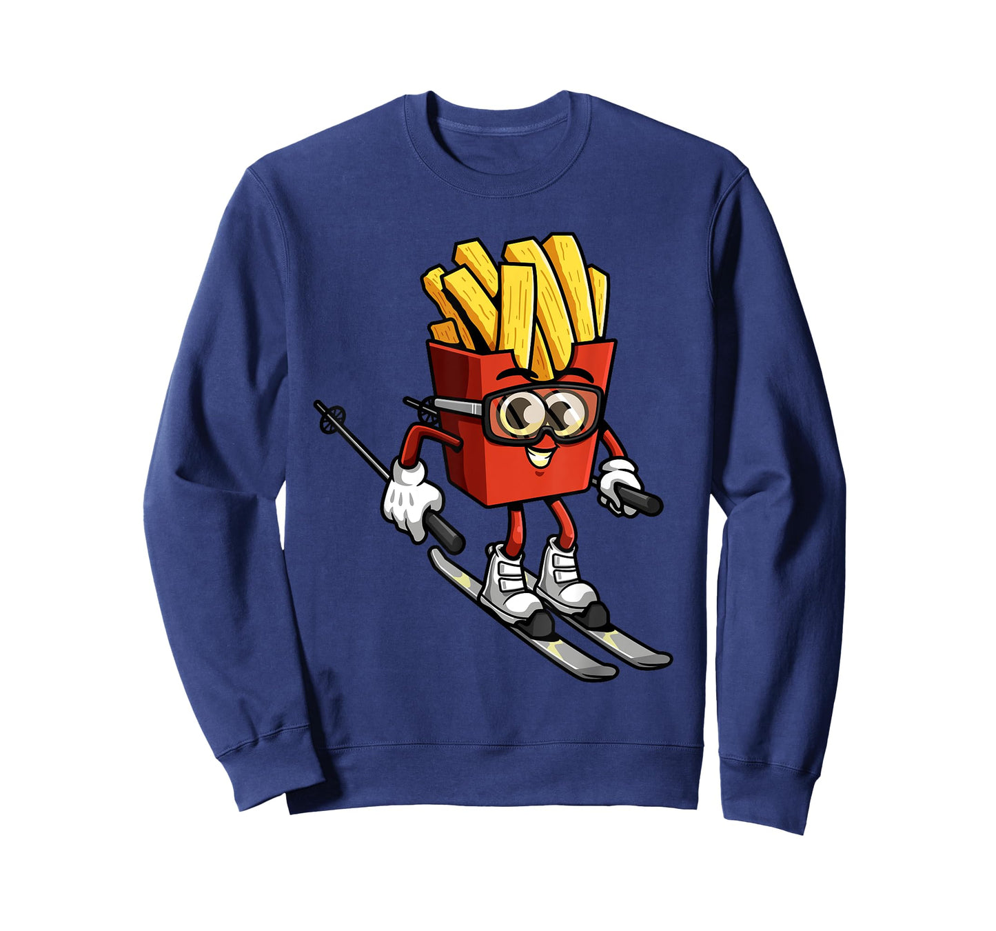 Funny French Fry Ski Potato Fries Skiing Instructor Outfit T-Shirt