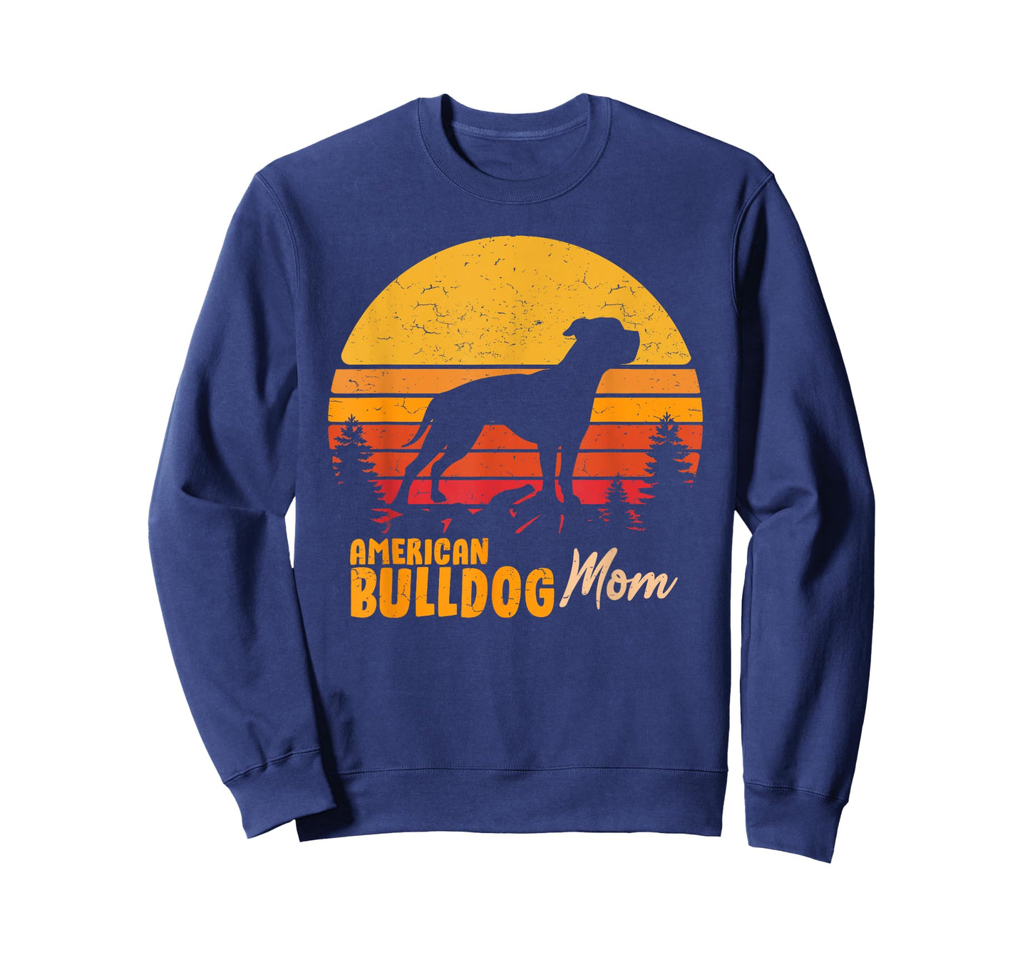 American Bulldog Mom Mom Vintage Retro Dog Woman Tight T-Shirt