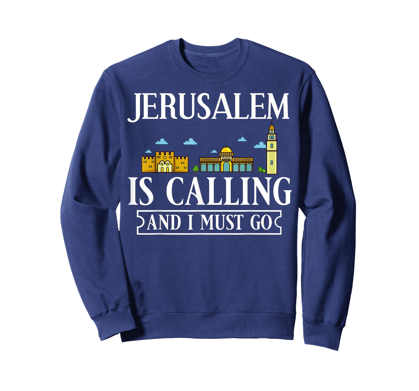 Jerusalem Israel City Skyline Map Travel T-Shirt