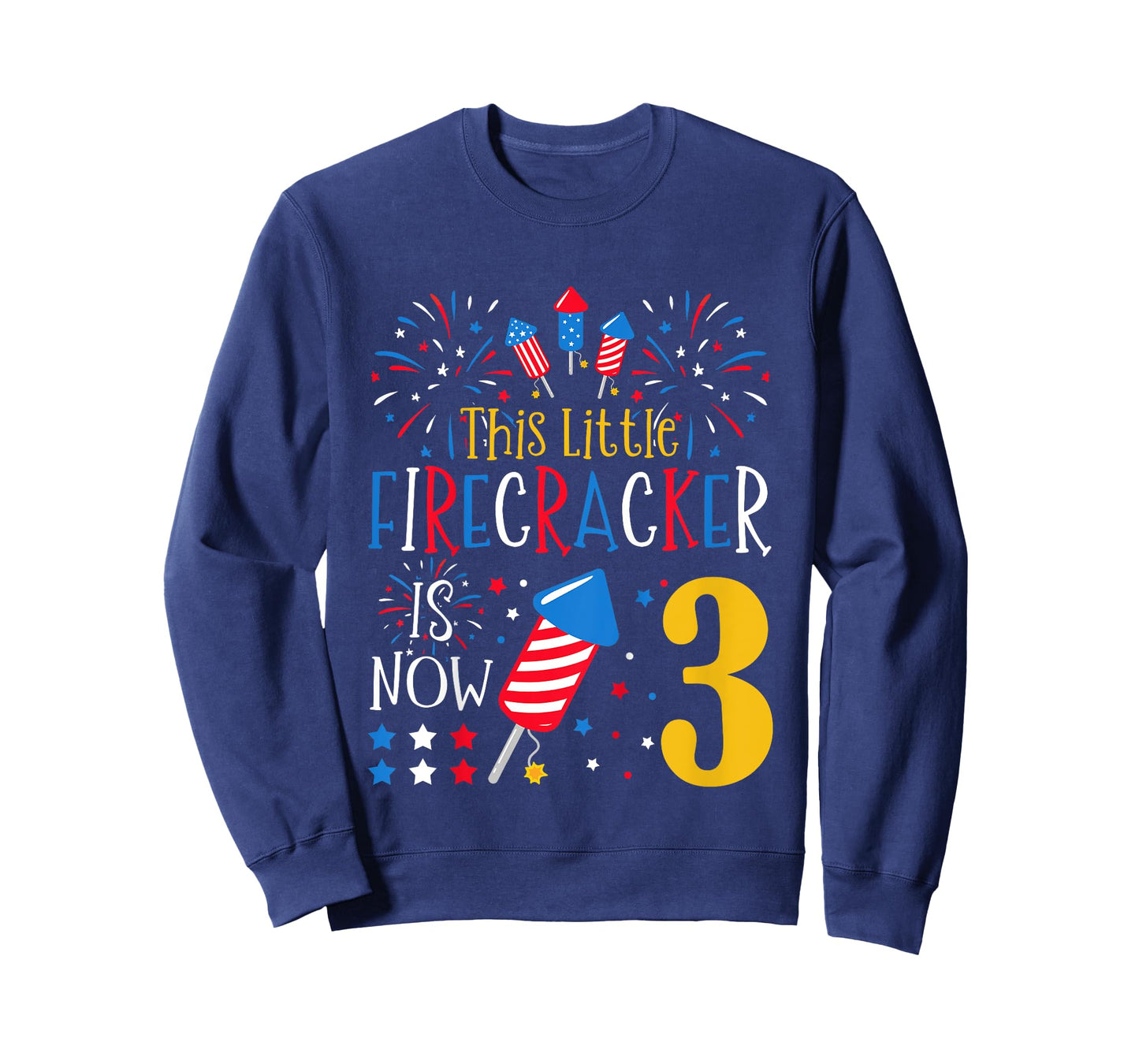This Little Firecracker Is Now 3 4th of July 3rd Birthday T-Shirt