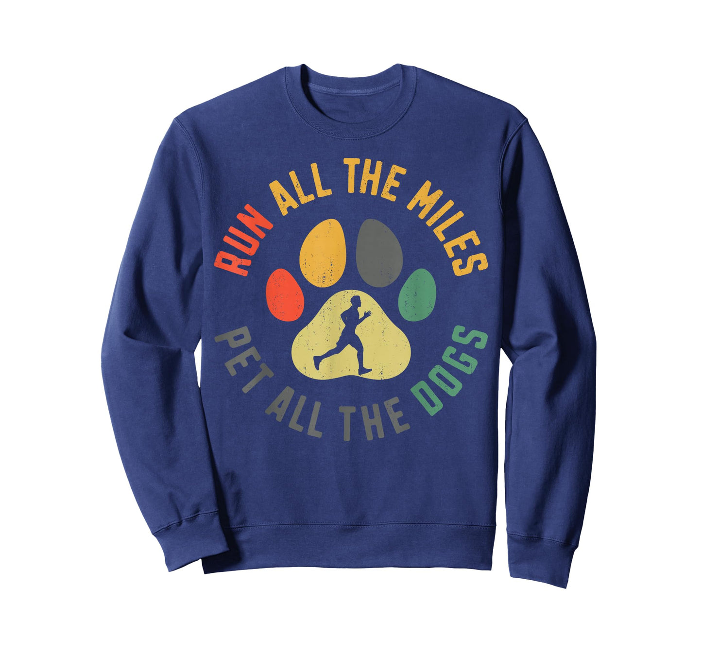 Running Runner Half Marathon Dog Vintage Run All The Miles T-Shirt