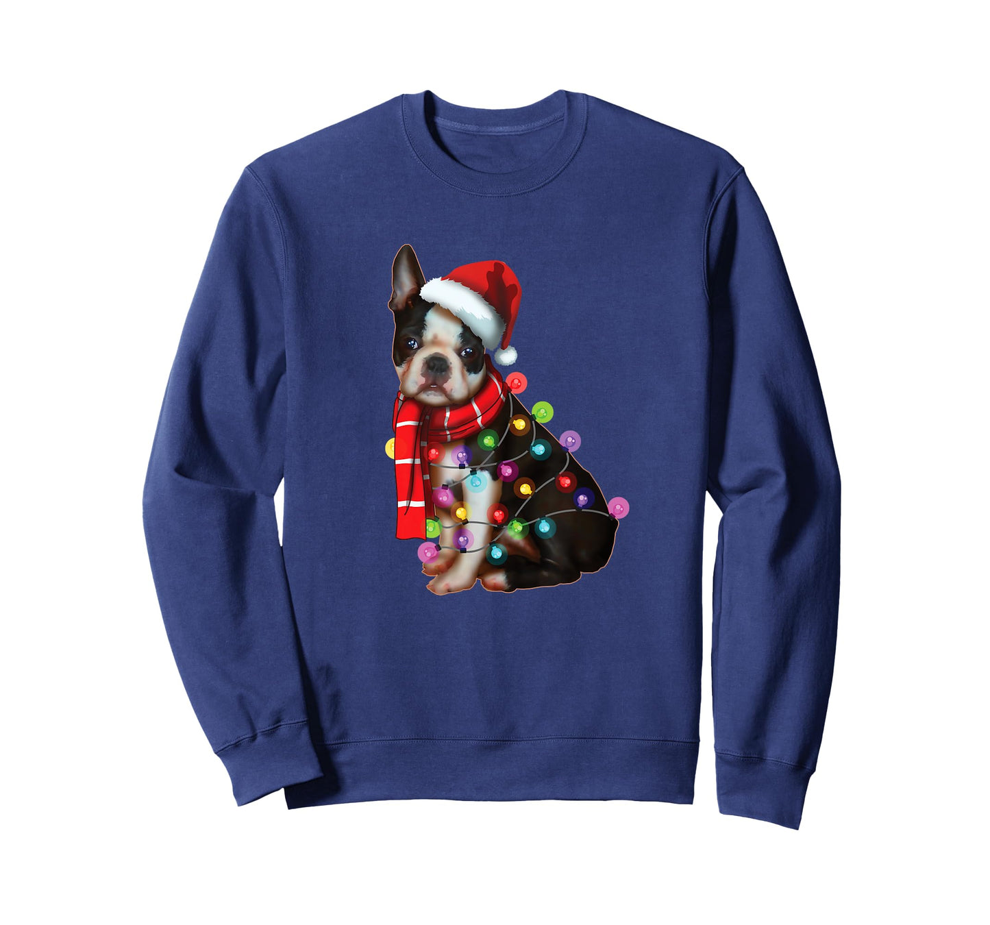 Christmas Santa Dog, Boston Terrier, Dog Lovers, Xmas T-Shirt