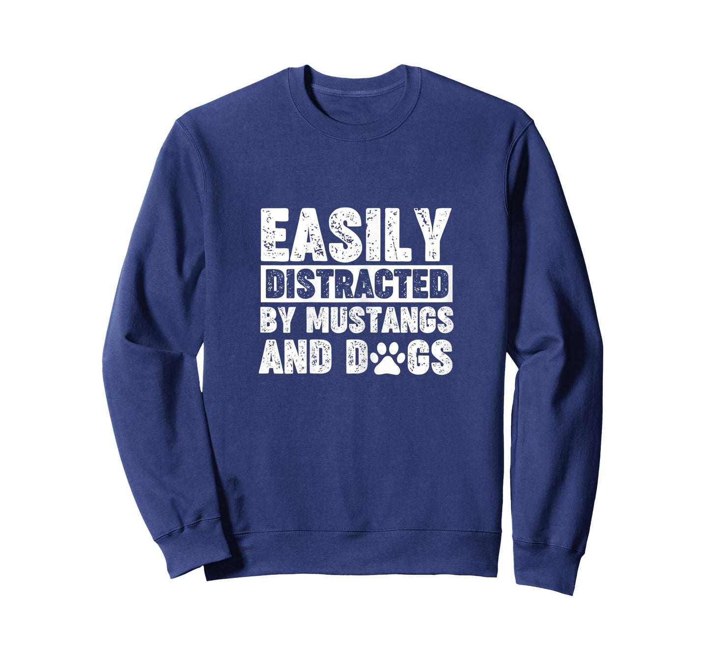 Womens Easily Distracted by Mustangs and Dogs Funny Shirt Dog Lover