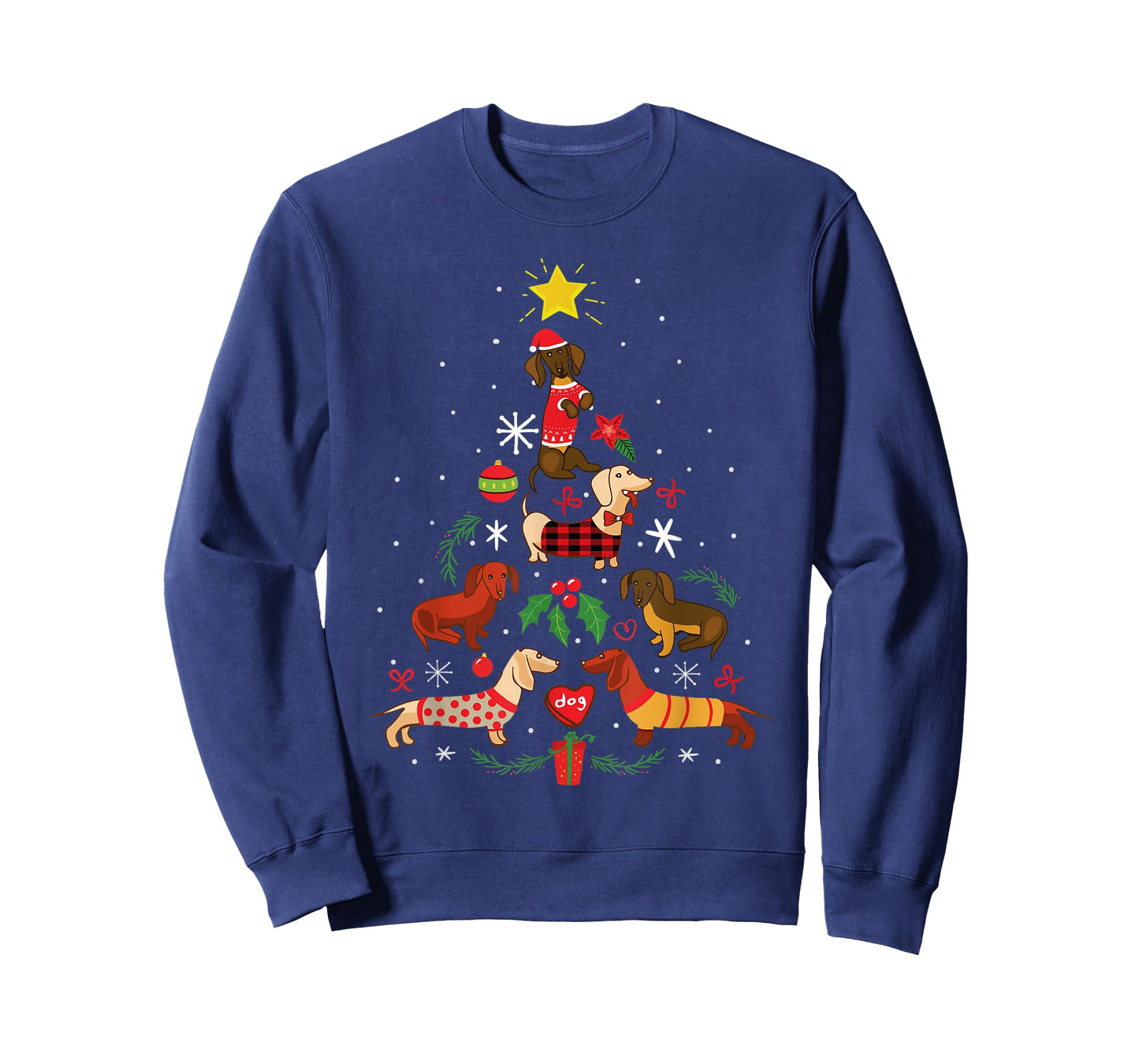 Funny Dachshund Christmas Tree Ornament Decor Gift T-Shirt