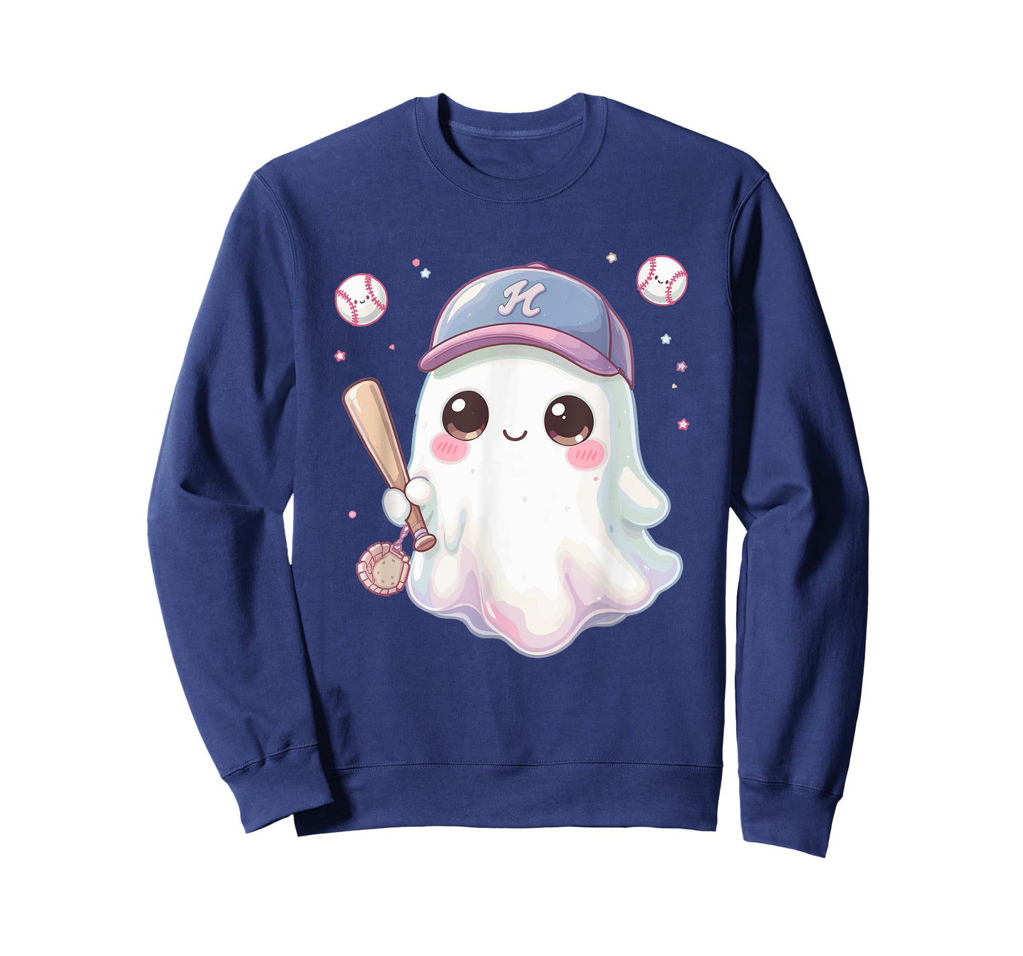 Ice Cream Drip Baseball Cute Spooky Ghost Design for Kids T-Shirt
