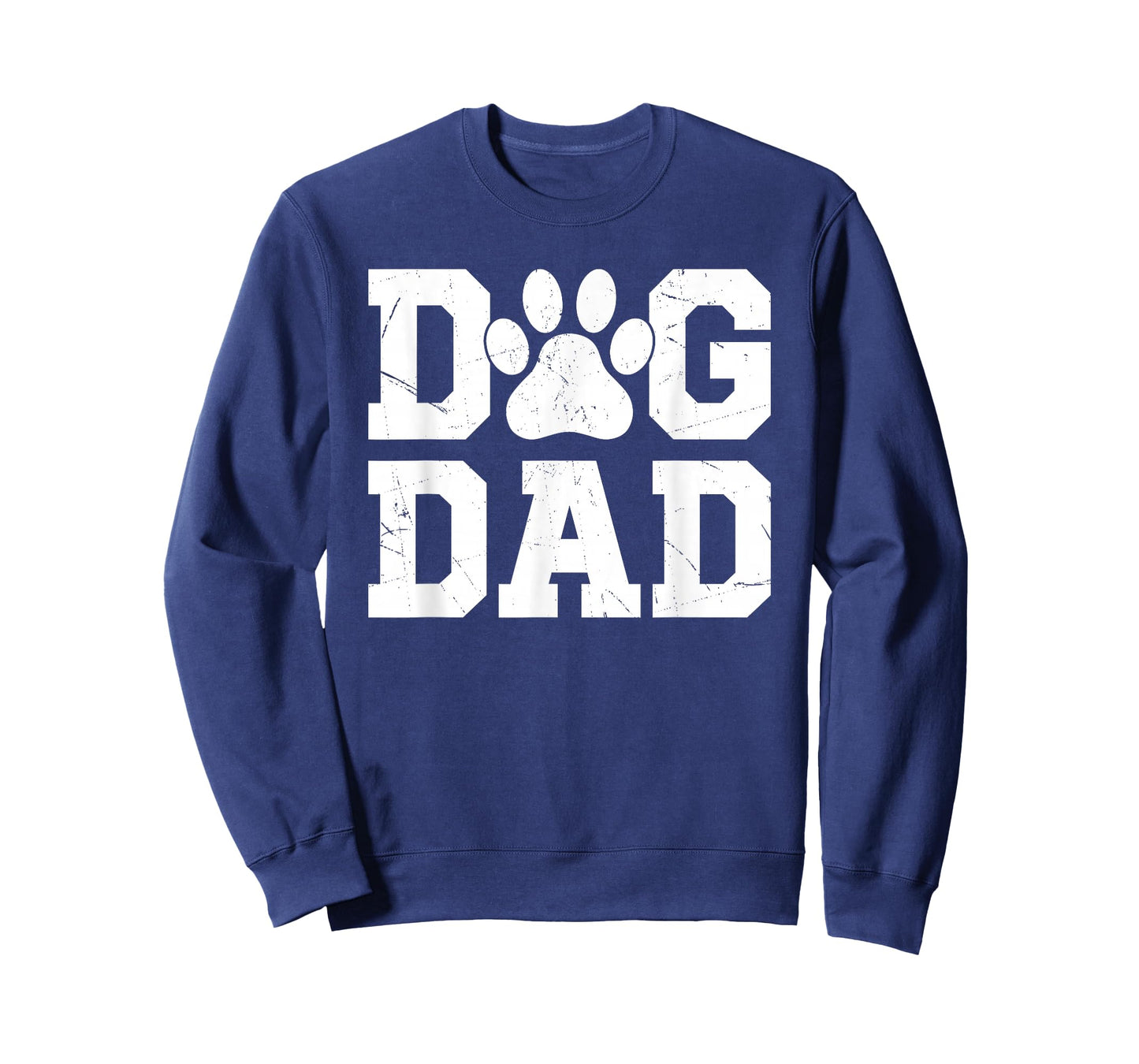 Dog Dad - Distressed Design Style - Funny Dog Paw T-Shirt