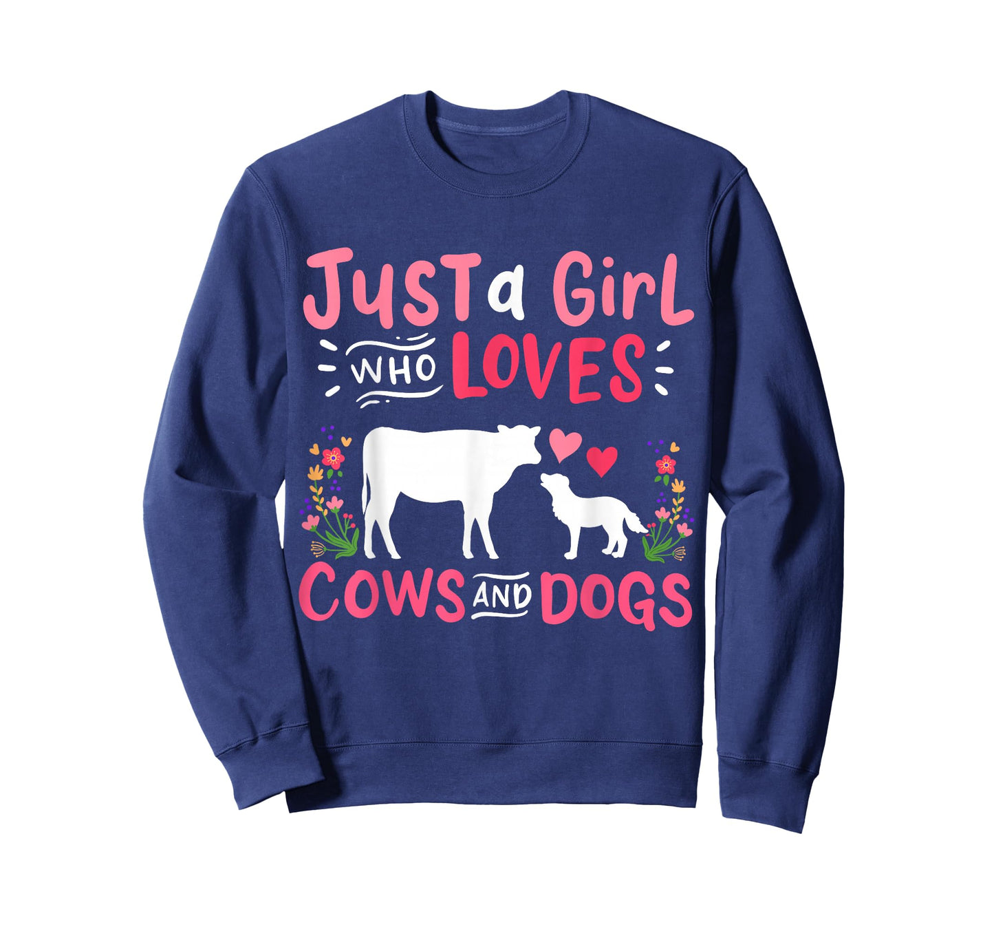 Cow Lover Gift Just a Girl Who Loves Cows and Dogs Farmer T-Shirt