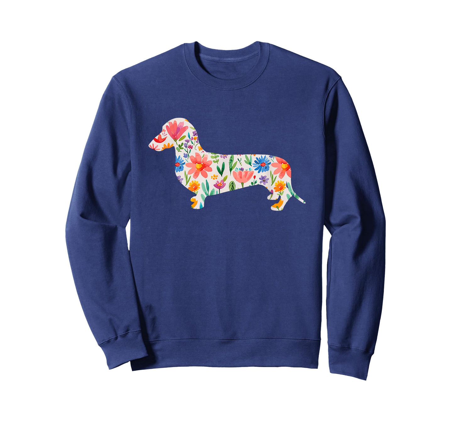 Smooth Dachshund watercolor flowers design T-Shirt