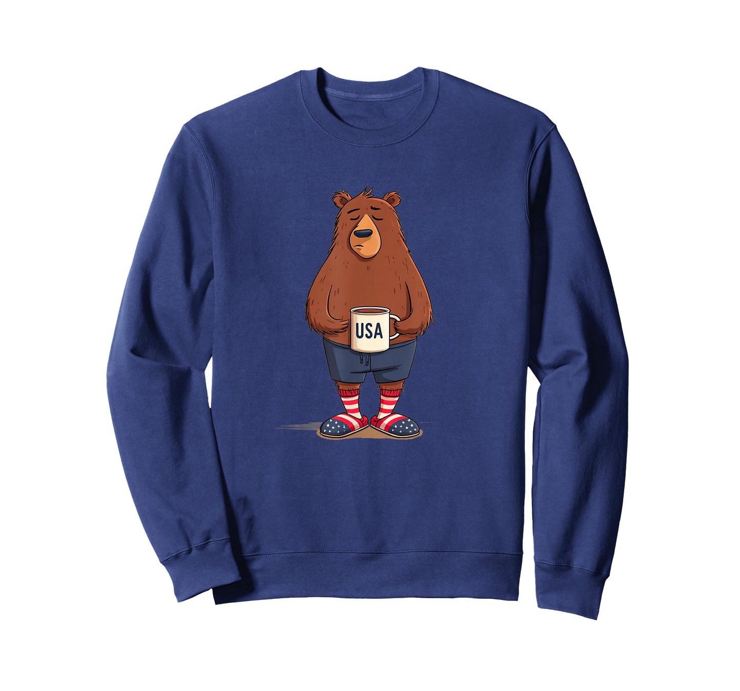 Funny Sleepy Bear in US Colors Costume T-Shirt