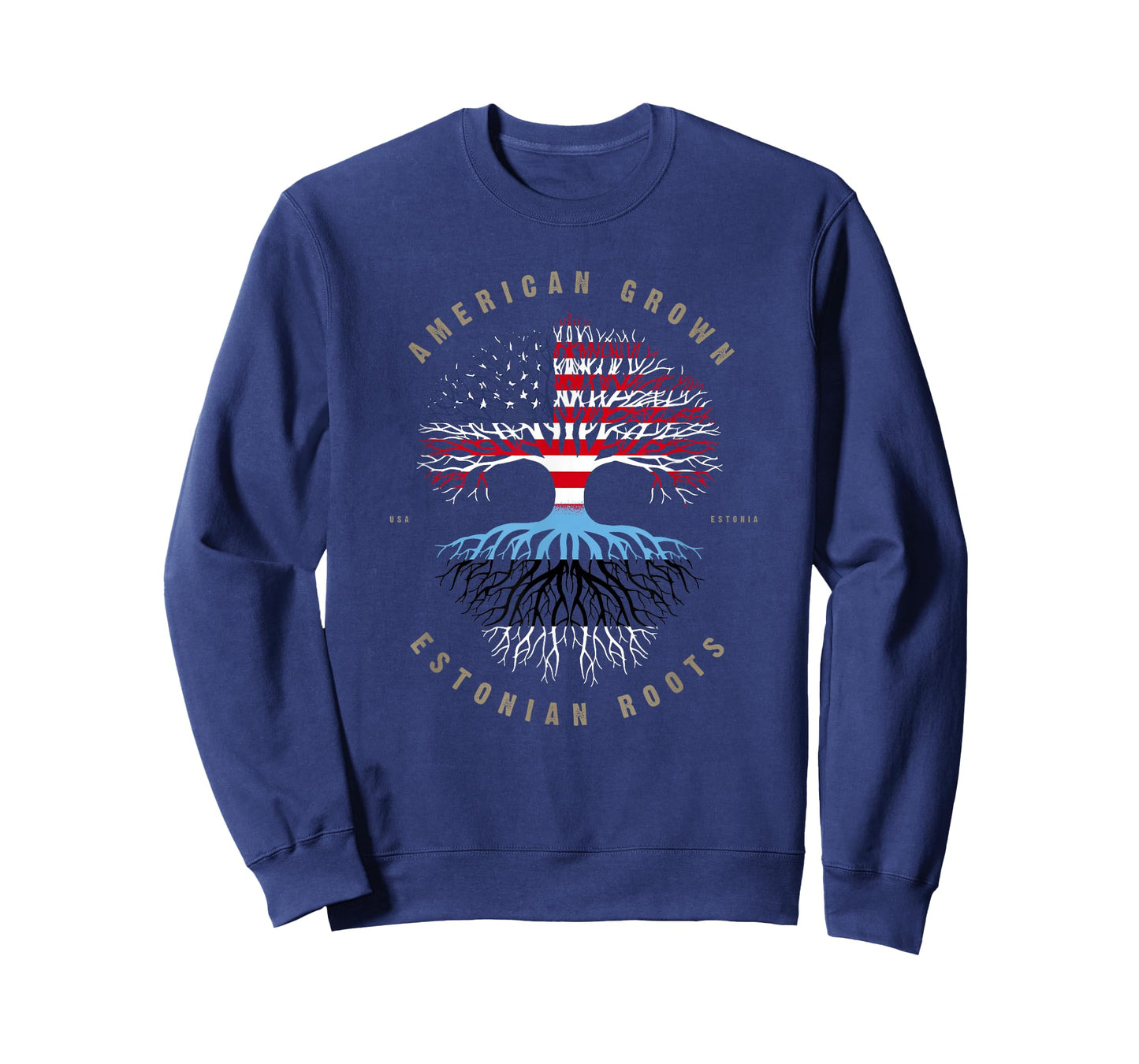 American Grown Estonian Roots Estonia Flag T-Shirt