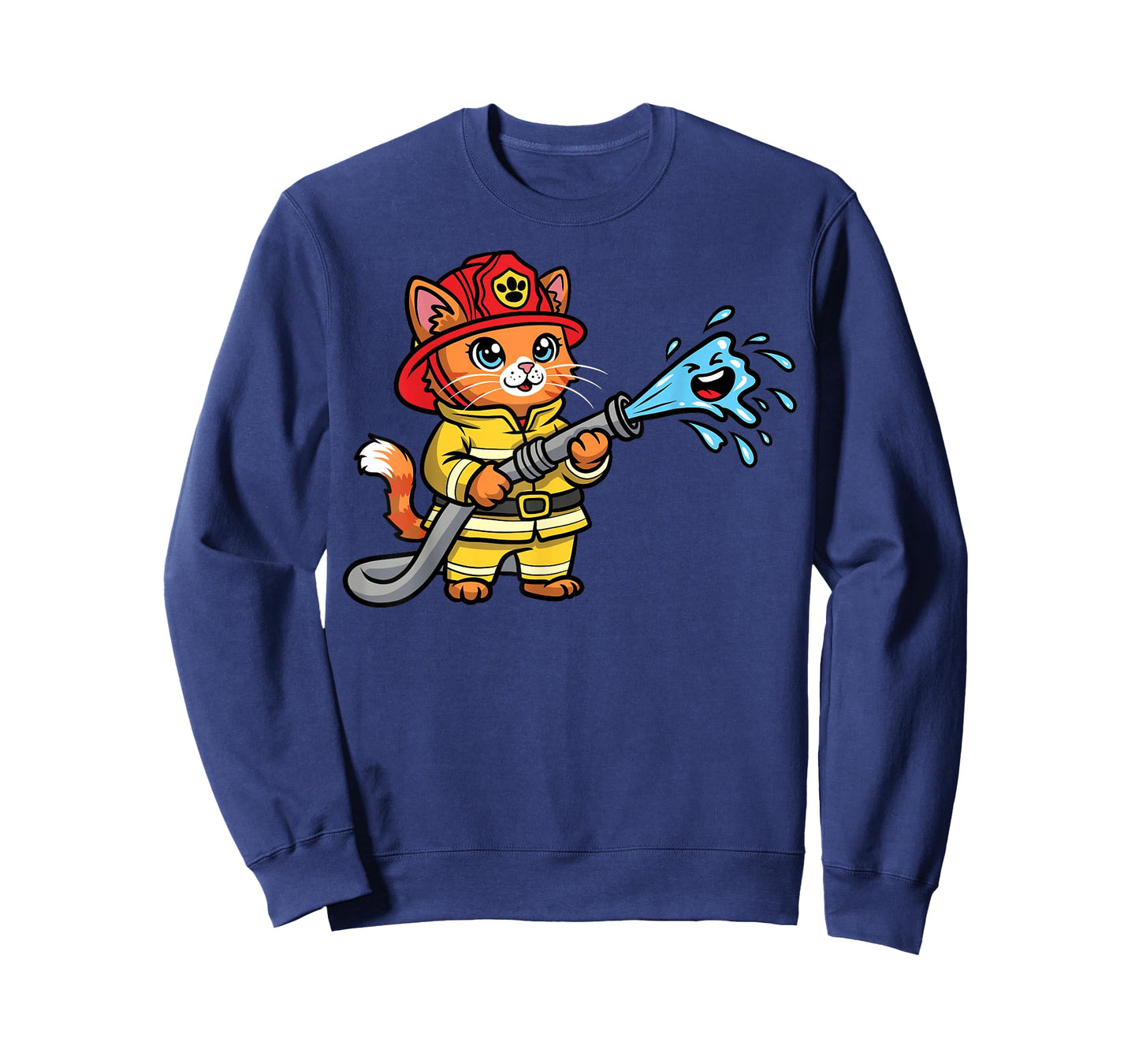 Firefighter Cat Fireman Fire Truck Firemen Fire Rescuer T-Shirt
