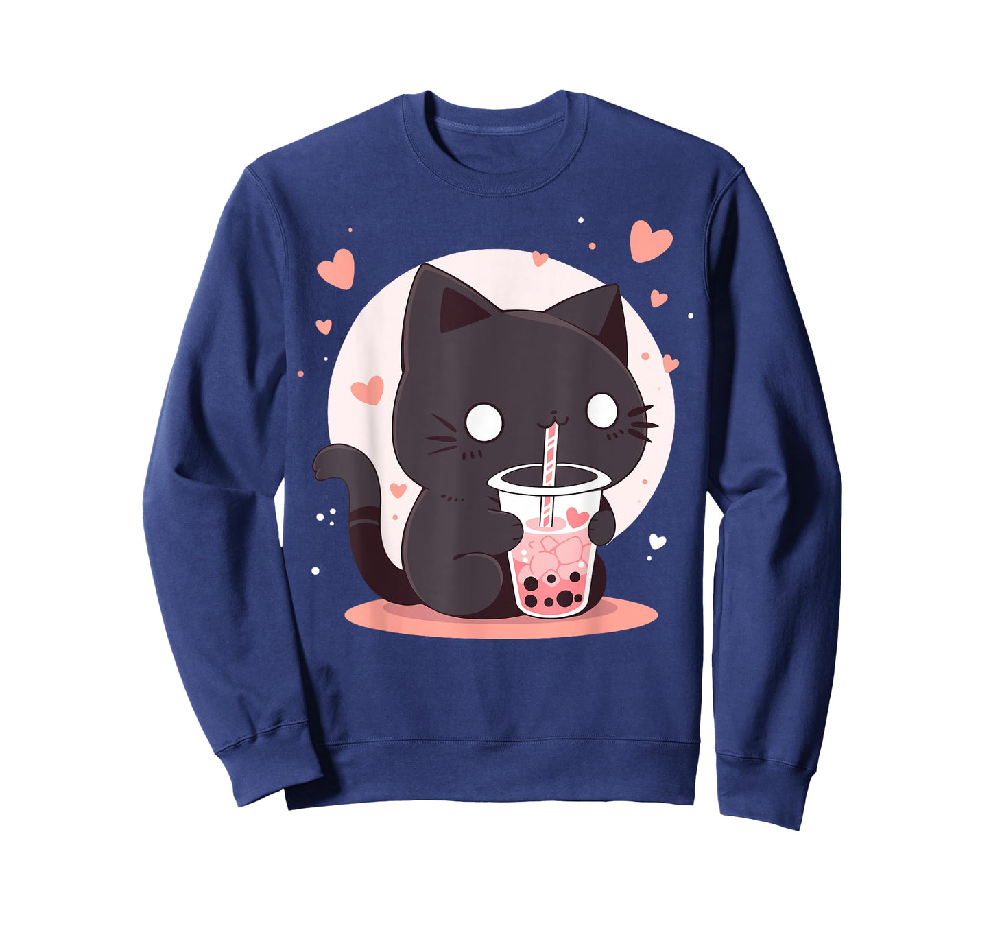 Kawaii Black Cat Boba Cute Japan Anime Bubble Tea Neko Teen T-Shirt for Men Women