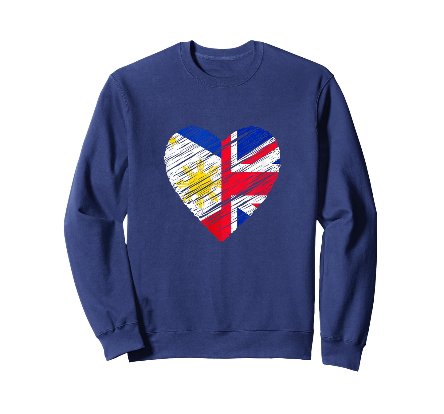 Philippines Great Britain Heart UK Flag Filipino Flag Heart T-Shirt